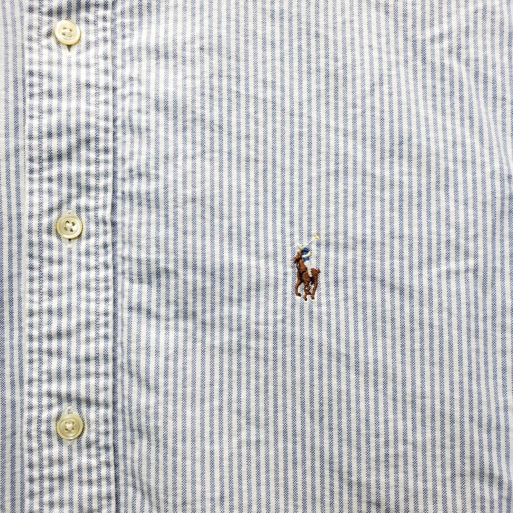 Ralph Lauren Ralph Lauren Mens Dress Shirt 17.5 Multi Striped Flesh Pony Oxford EUC Size 48R - 6 Thumbnail