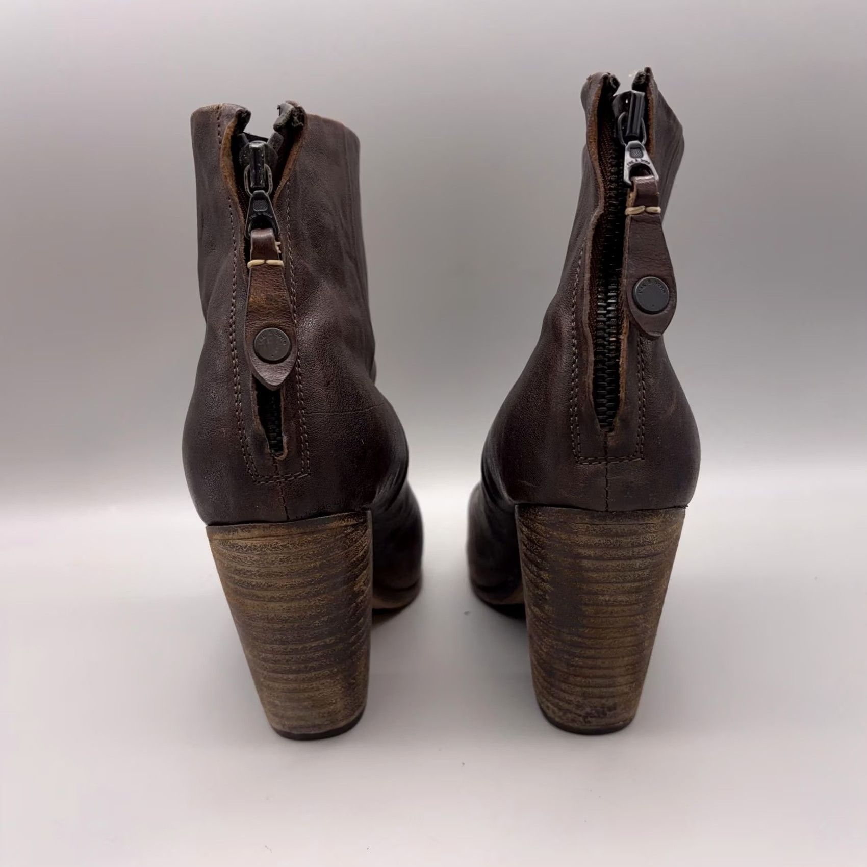 Rag & Bone Rag & Bone Brown Leather Ankle Booties Block Heel Zip Boot Womens Size 9 Size US 9 / IT 39 - 5 Thumbnail