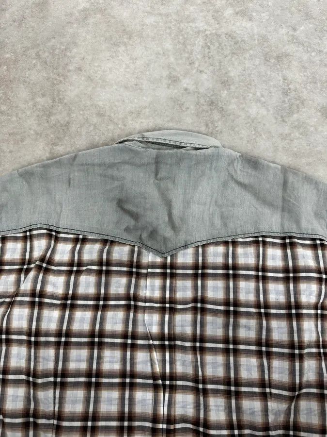 Dolce & Gabbana 2000s Dolce & Gabbana Cargo Hybrid Checkered Brown & White Shirt Size US M / EU 48-50 / 2 - 9 Thumbnail