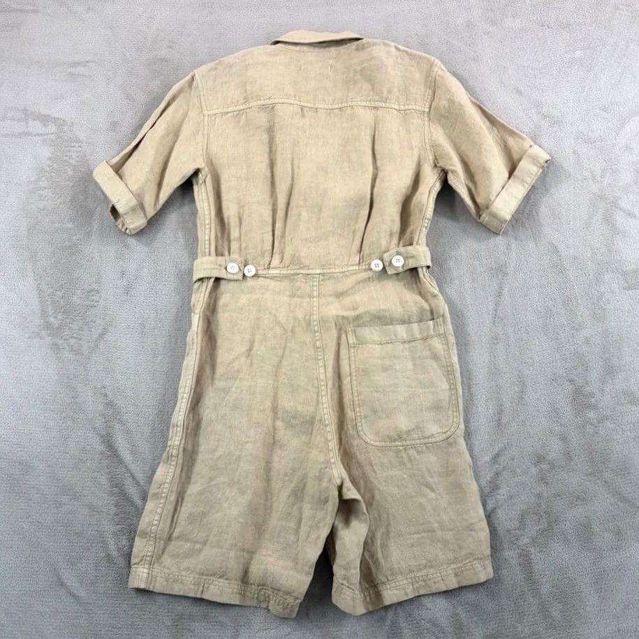 Alex Mill Alex Mill Standard Shortall Jumpsuit Women XS Vintage Khaki 100% Linen Size 26" / US 2 / IT 38 - 5 Thumbnail