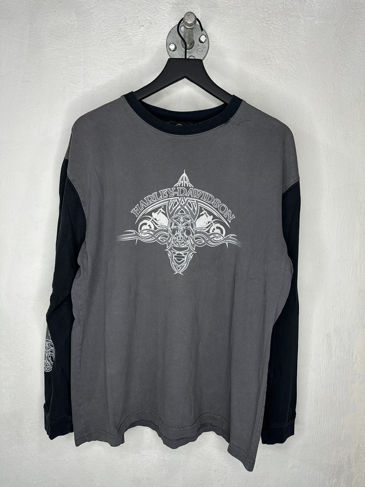 image of Harley Davidson Flames Longsleeve in Black, Men's (Size XL)