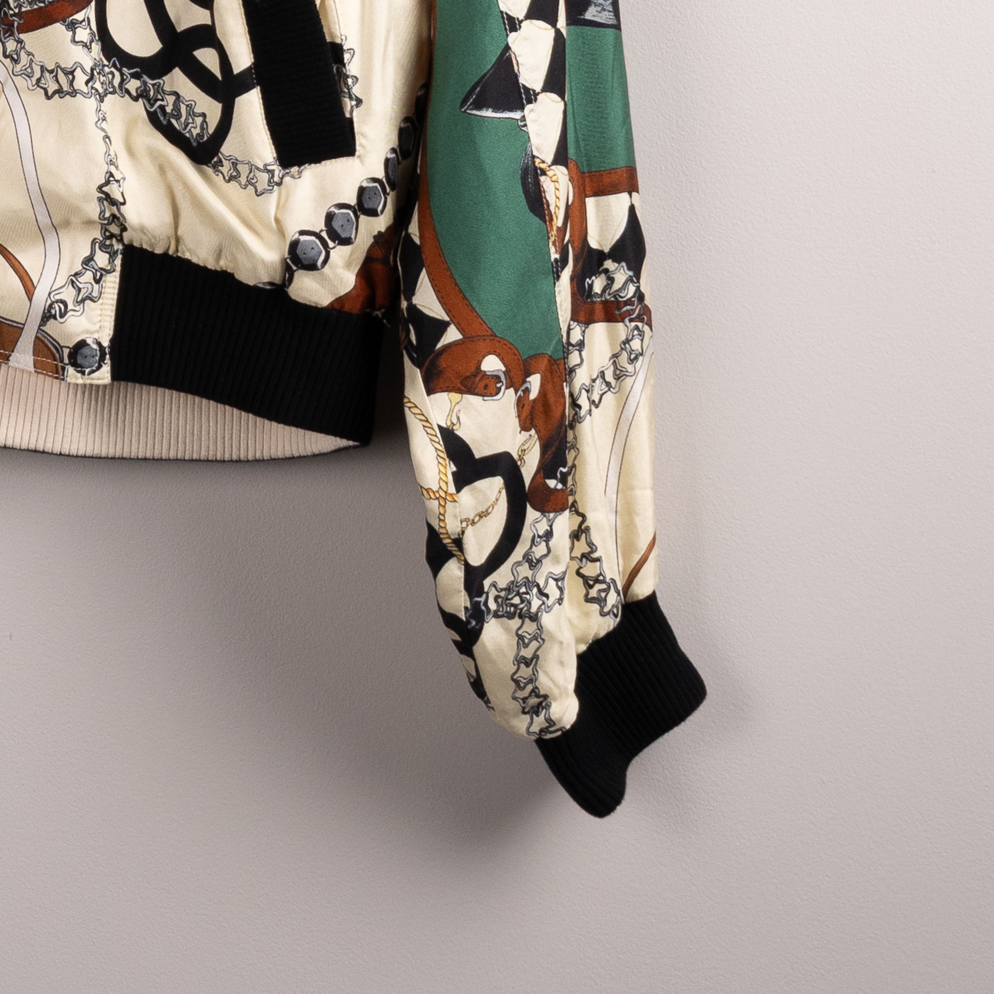 Stefan Cooke Stefan Cooke SS23 Printed Silk Bomber Jacket Cream/Green Size US L / EU 52-54 / 3 - 10 Thumbnail