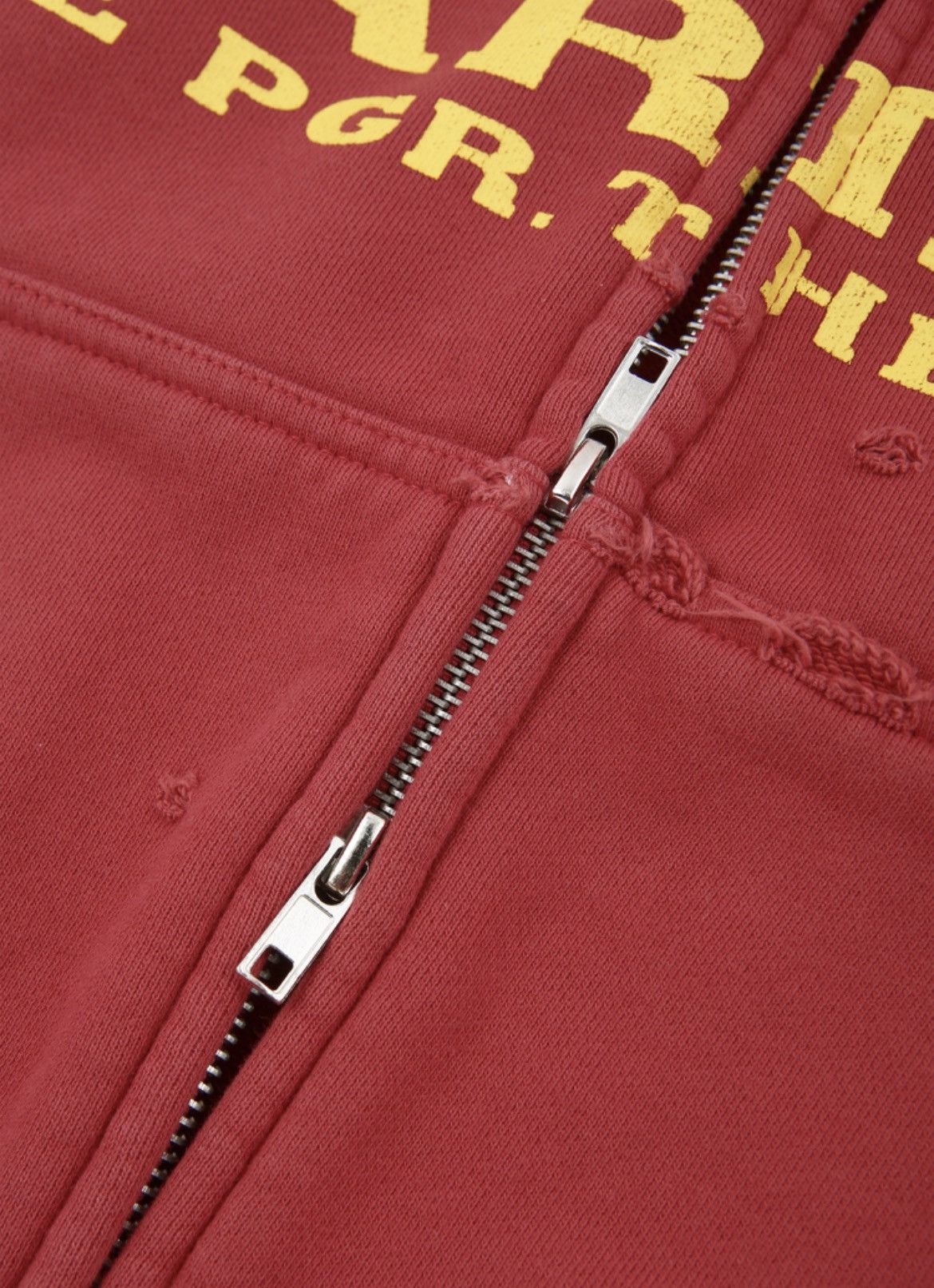PROJECT G/R Project G/R RECONSTRUCTED FOLDED ZIP HOODIE - RED size 3 Size US L / EU 52-54 / 3 - 5 Thumbnail