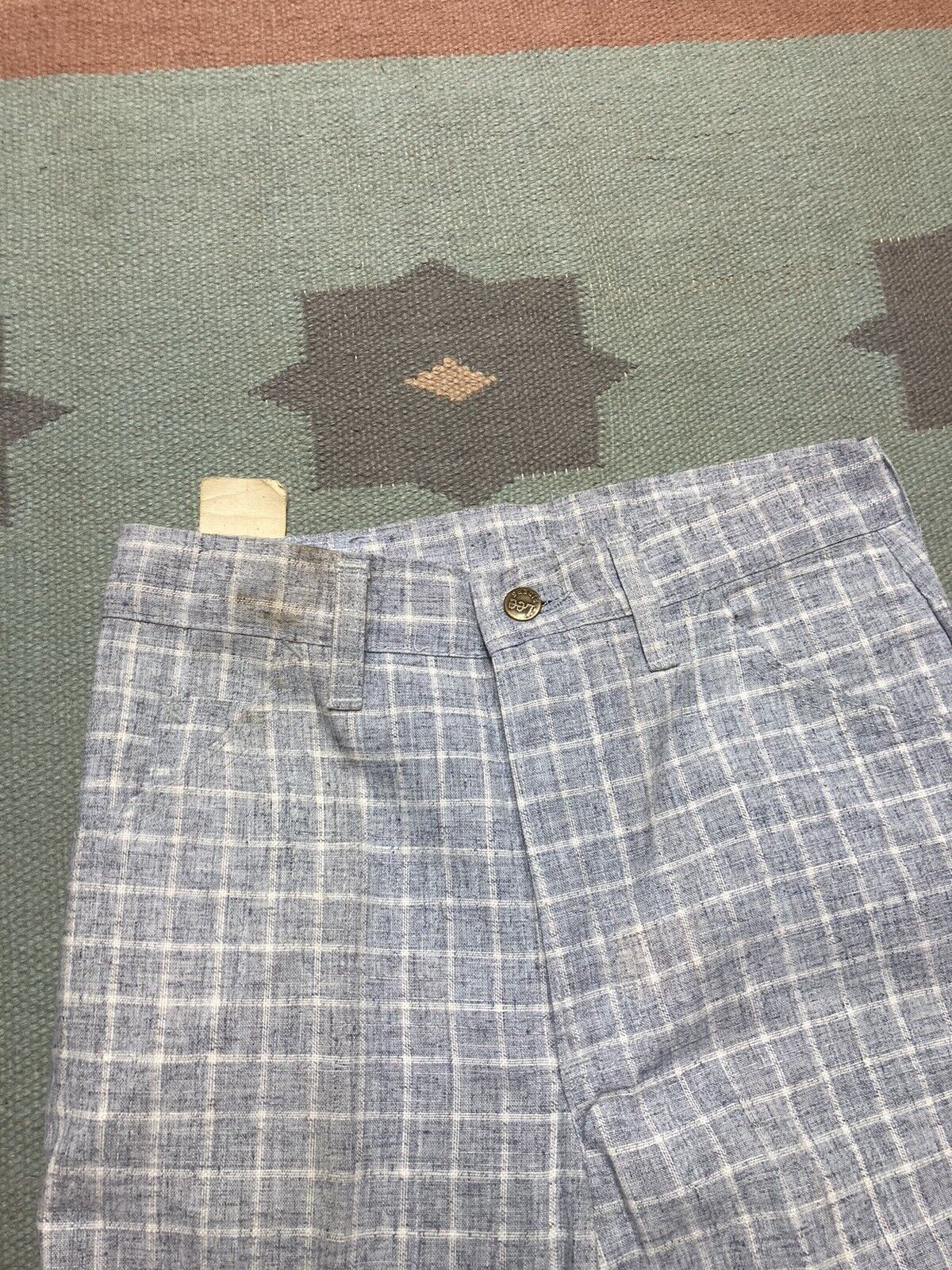 Lee × Vintage VTG 70s lee boot cut flare pants plaid DEADSTOCK sz 16 28x34 Size US 28 / EU 44 - 5 Thumbnail