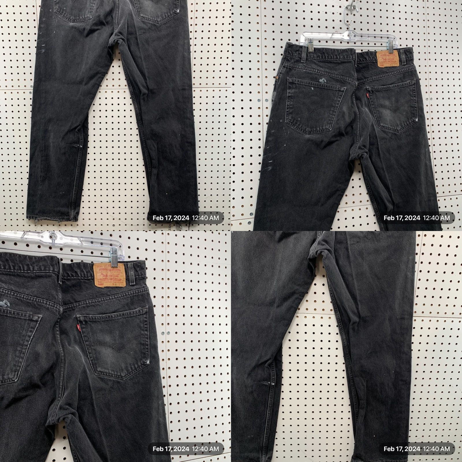 Levi's VINTAGE Levi’s 505 Black Denim Jeans Mens FITS Size 38x31.5 Regular Straight 90s Size US 38 / EU 54 - 9 Thumbnail