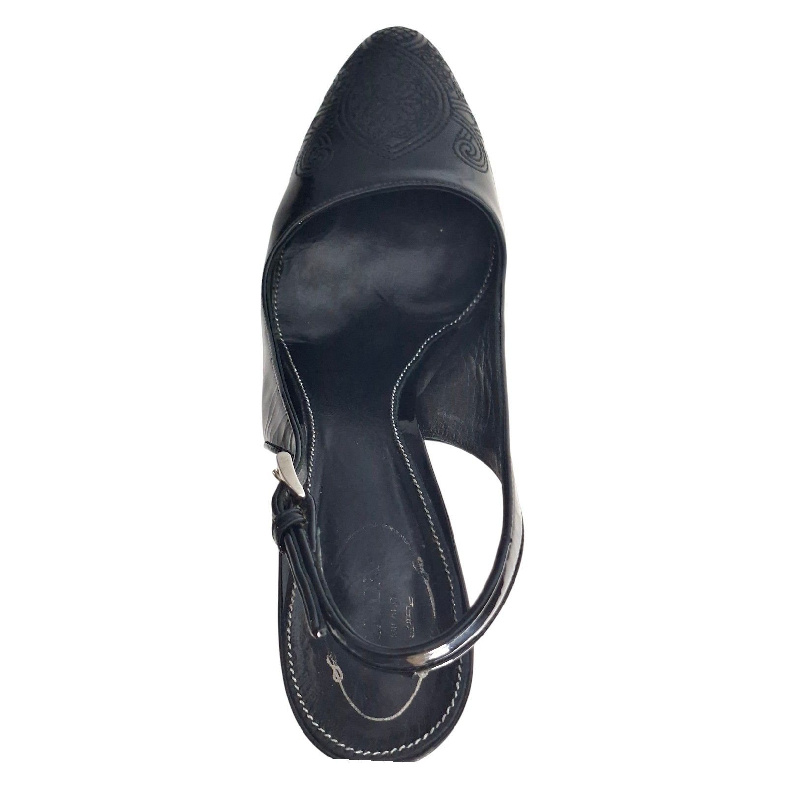 Prada Prada Patent Leather Slingback Platform Pumps Embroidered Size US 9.5 / IT 39.5 - 7 Thumbnail