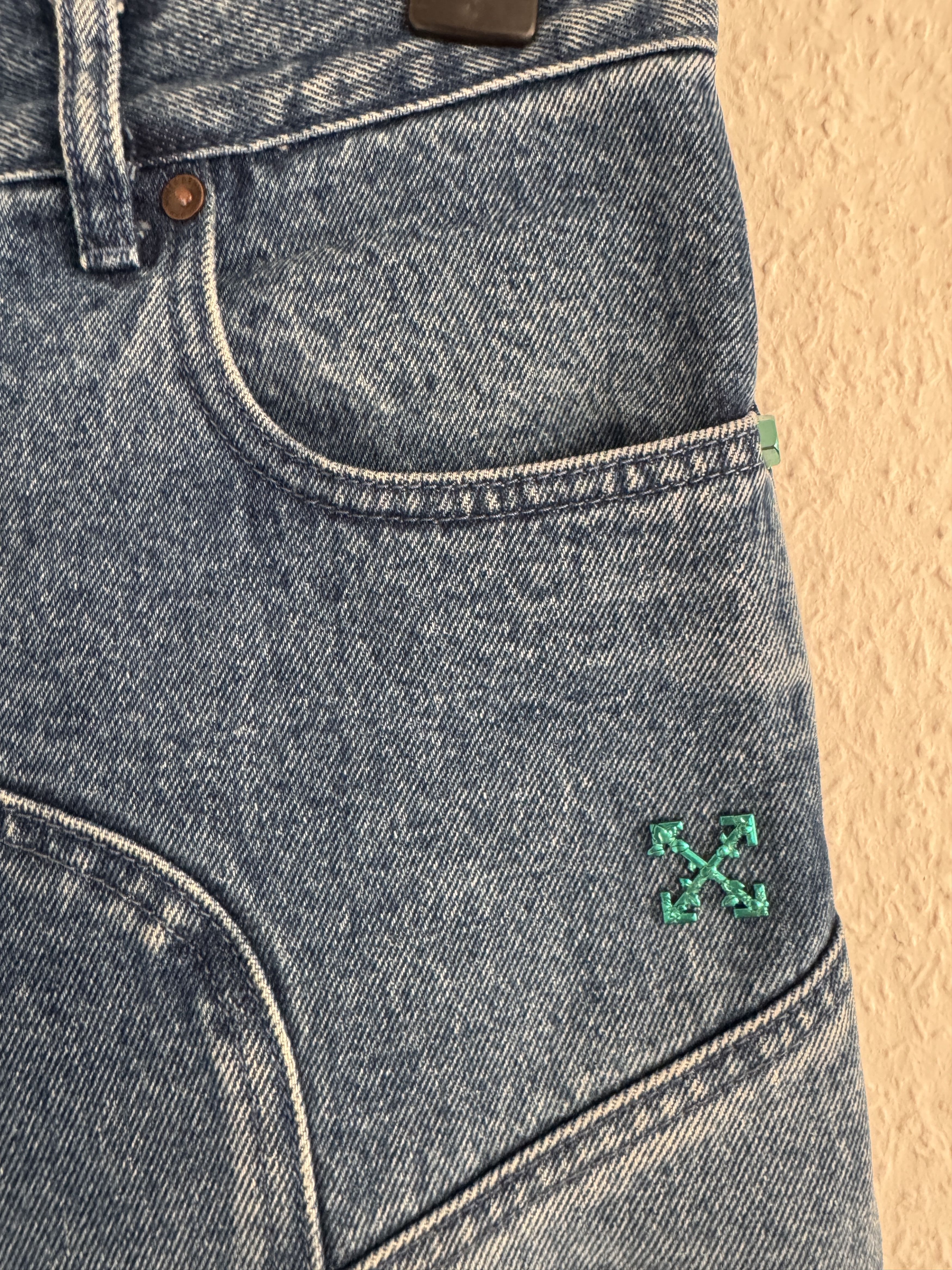 Off-White Paint-Splattered Degrade Denim Jeans Size US 34 / EU 50 - 10 Thumbnail