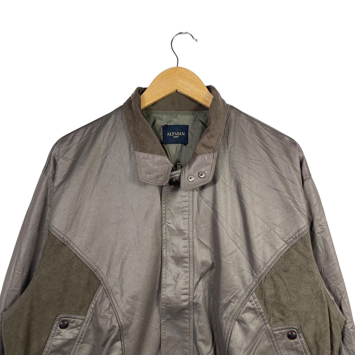 Vintage Altnian Uomo Vintage Style Bomber Jacket Japan Grey Suede Size US XL / EU 56 / 4 - 2 Thumbnail