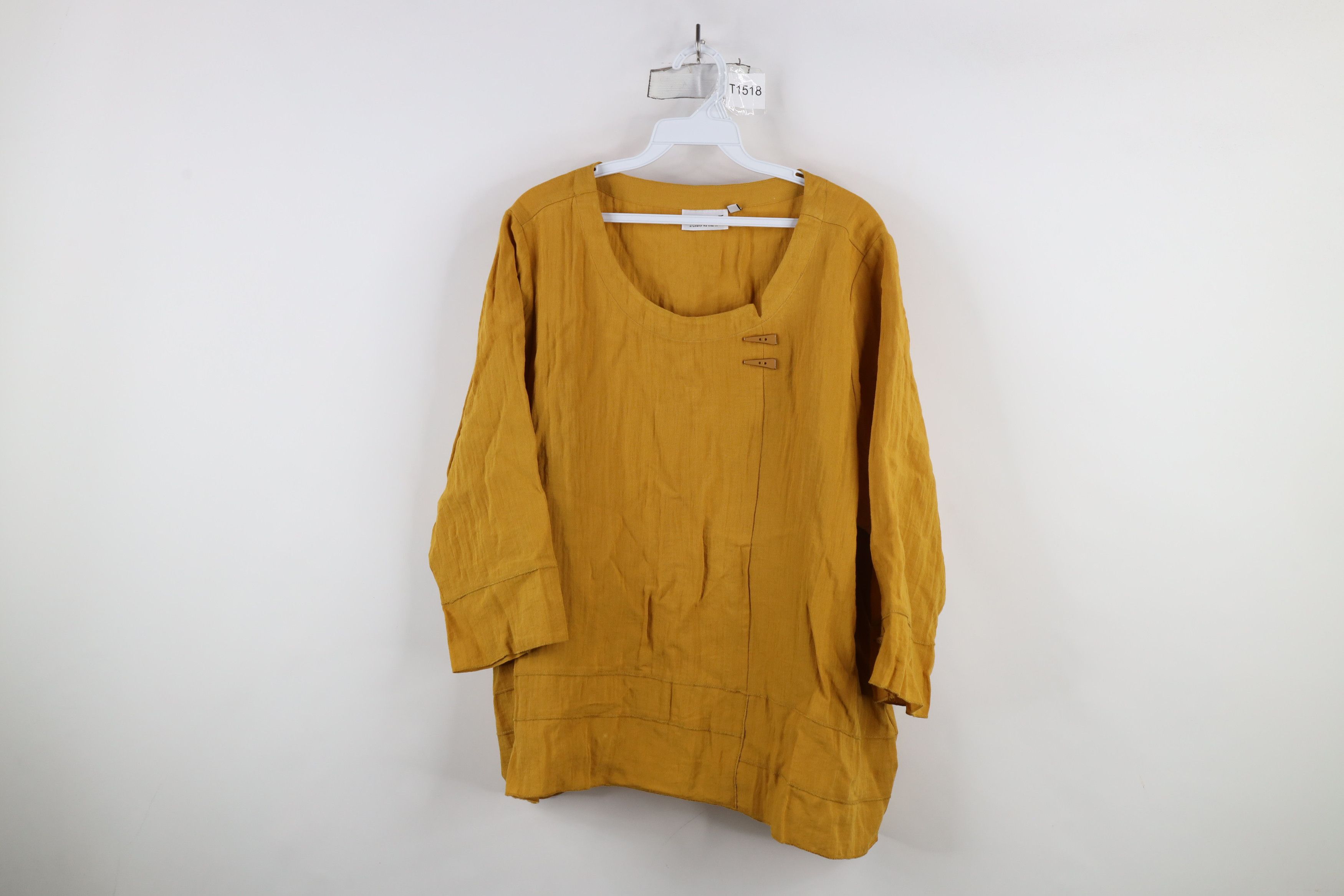 Vintage Vintage Habitat Oversized Gauzy Rayon Blouse Top Shirt Gold Size XL / US 12-14 / IT 48-50 - 1 Thumbnail