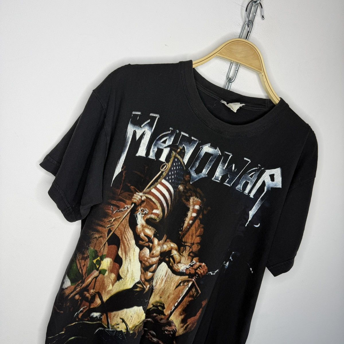 Band Tees RARE VINTAGE MANOWAR ROCK BAND THE DAWN OF BATTLE T SHIRT Size US M / EU 48-50 / 2 - 4 Thumbnail