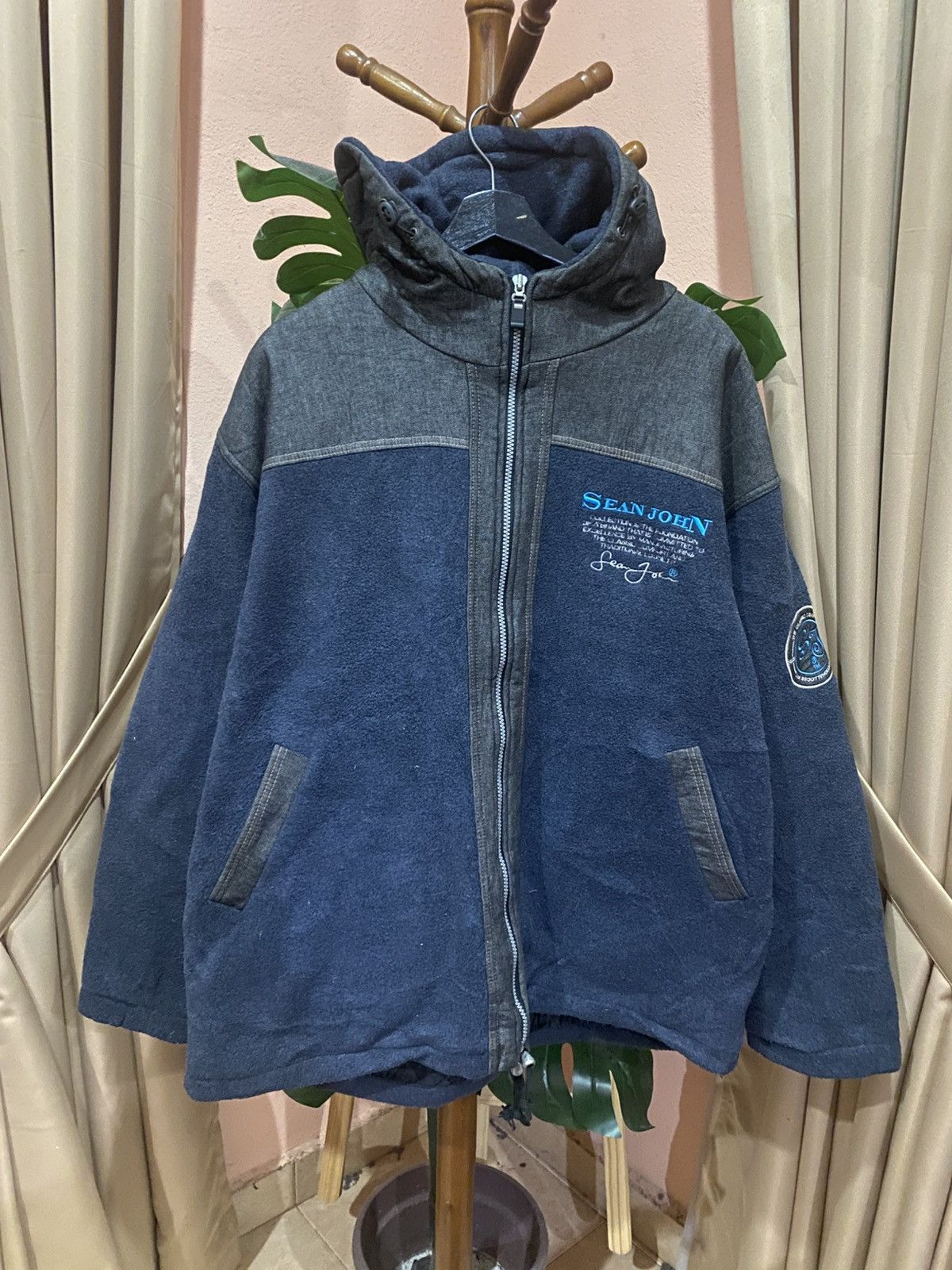 Sean John Vintage Sean John Hooded Fleece Jacket Made in Korea Size US XL / EU 56 / 4 - 2 Thumbnail