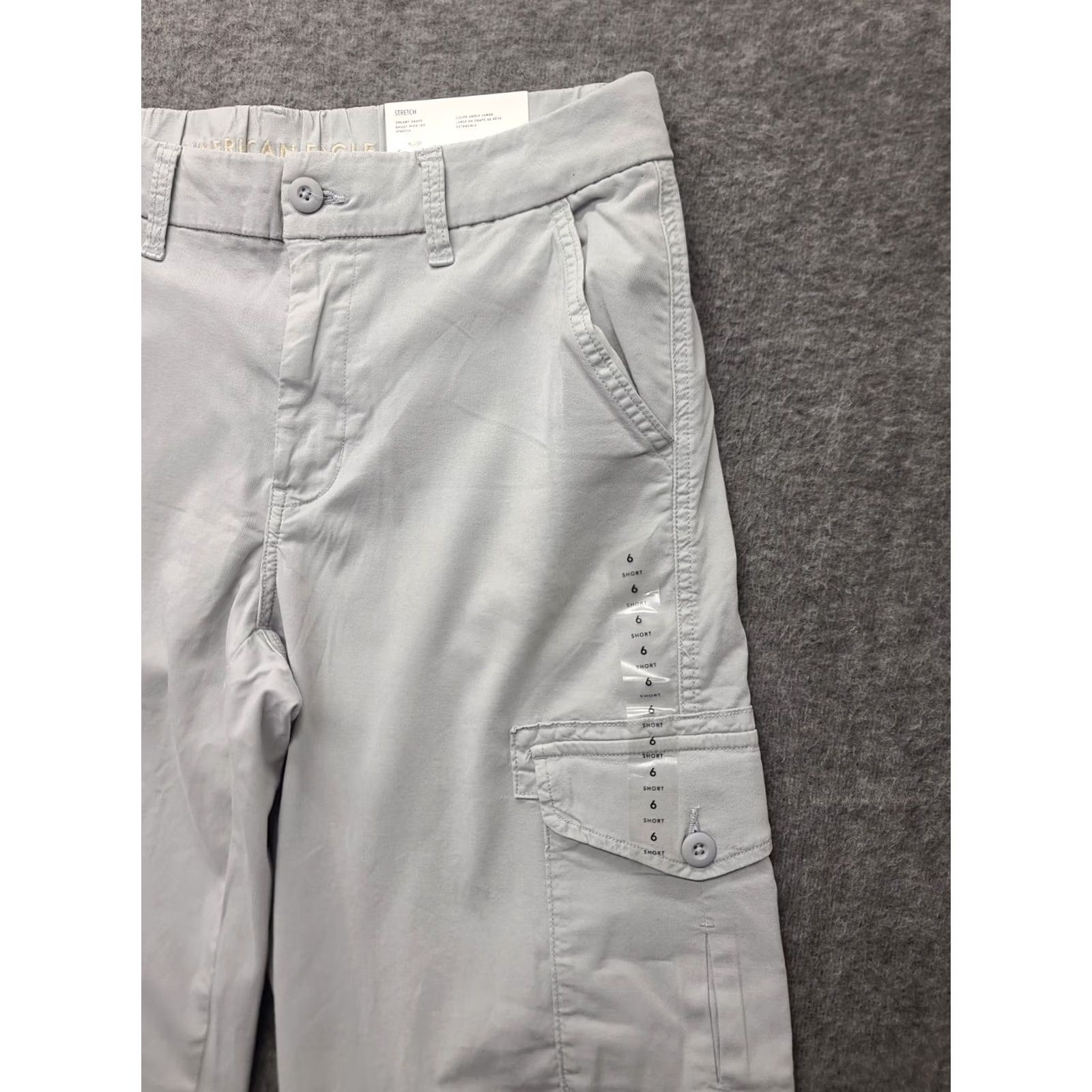 American Eagle Outfitters VINTAGE American Eagle Pants Womens 6x29 Dreamy Drape Baggy Wide Leg Mid Rise Stretch Gray Lyocell Spandex Twill Cargo 90s Womens Size 28" / US 6 / IT 42 - 6 Thumbnail