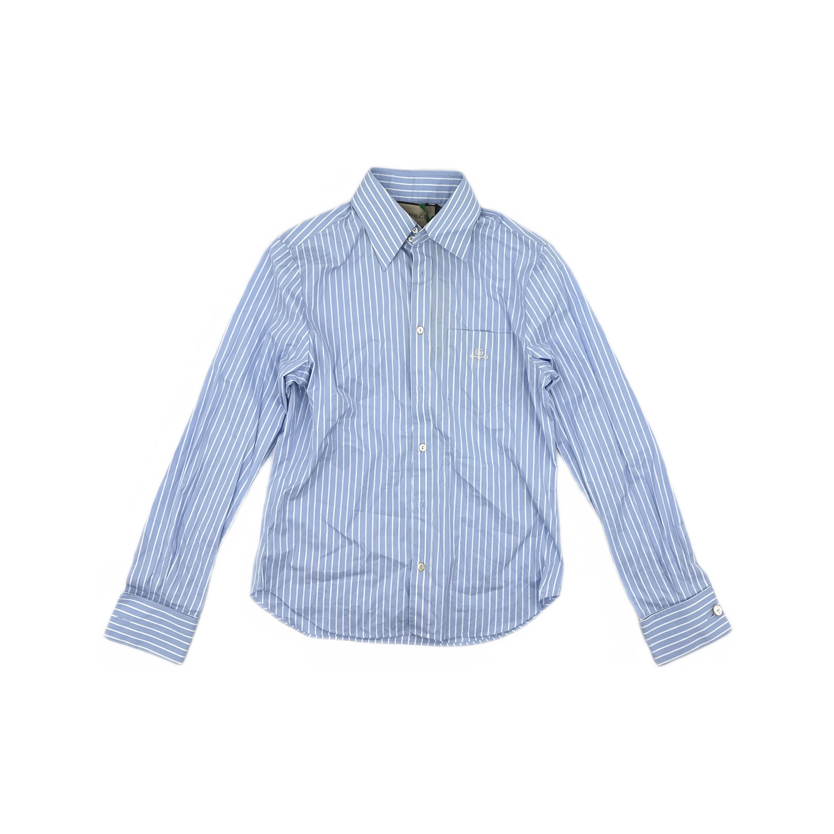 Gucci Gucci Striped Double G Embroidered Shirt Size 15 Size US S / EU 44-46 / 1 - 1 Thumbnail