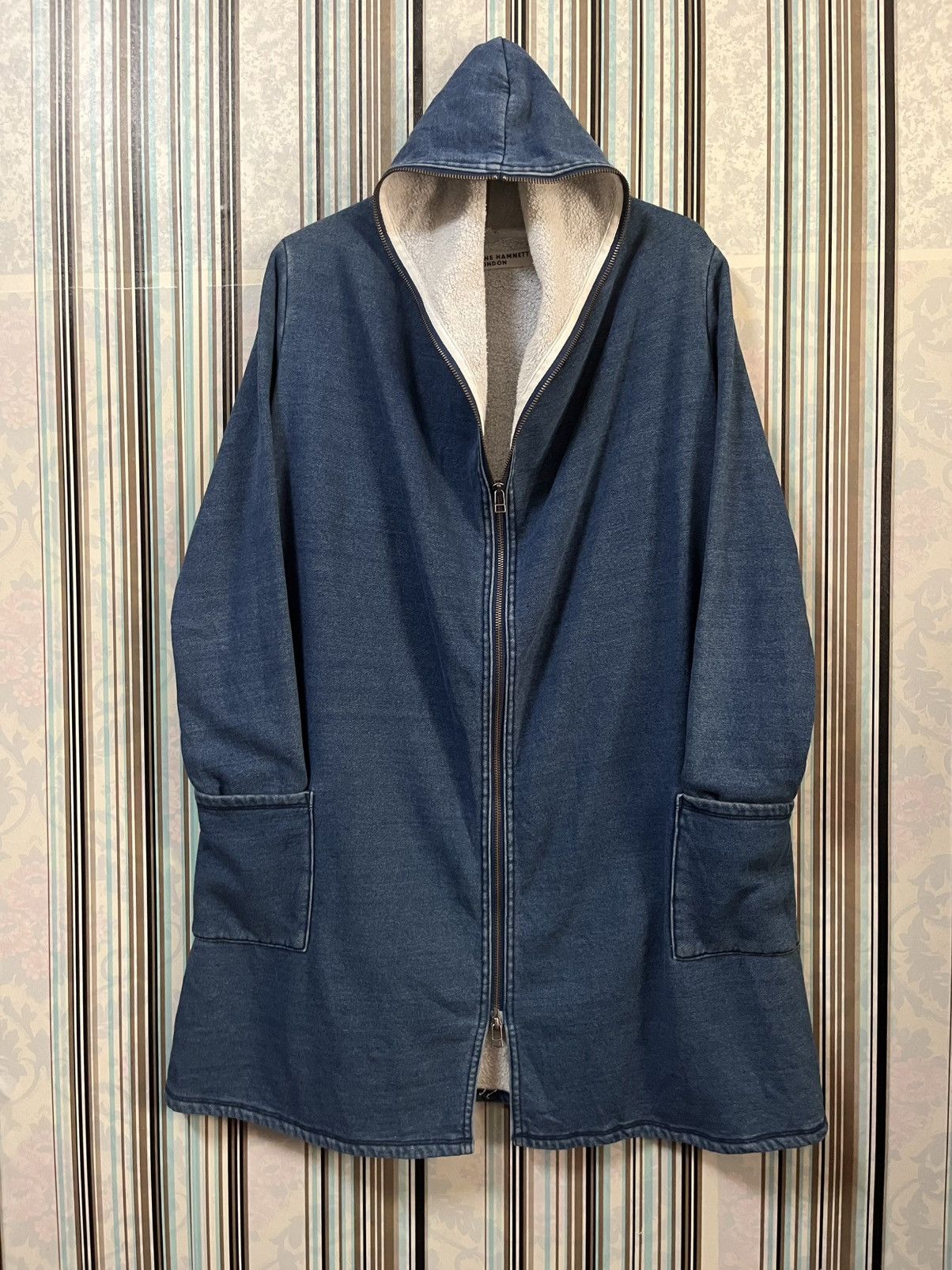 Katharine Hamnett London 1990s full zipped indigo dyed sweats #F4 Size M / US 6-8 / IT 42-44 - 1 Thumbnail