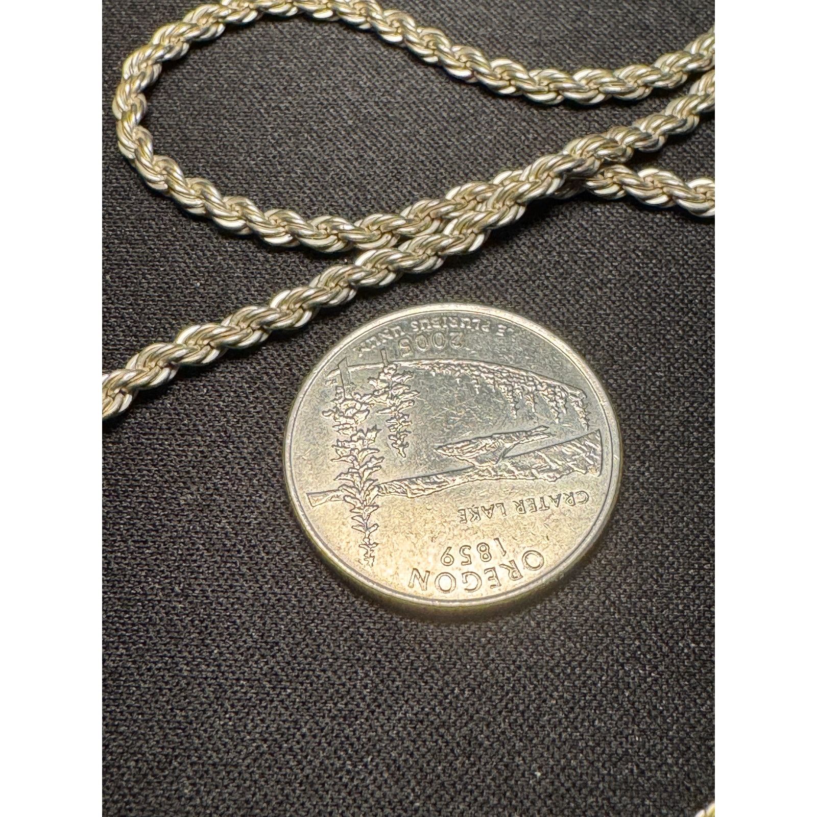 Other 925 Sterling Silver Italy 17in Rope Chain Size ONE SIZE - 4 Thumbnail