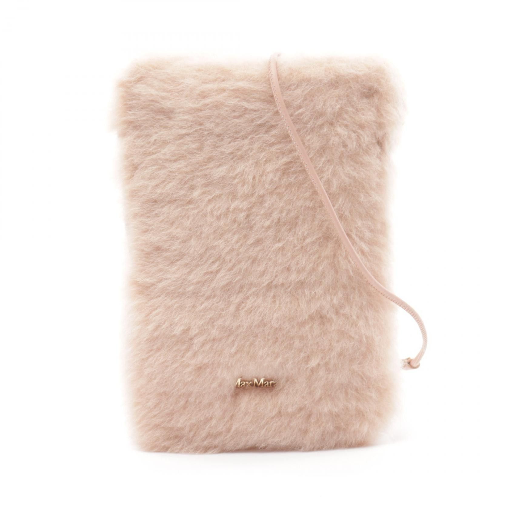 Maxmara Max Mara Teddy Bear Wool Silk Alpaca Shoulder Bag Natural Material Shoulder Bag in Pink, Women's