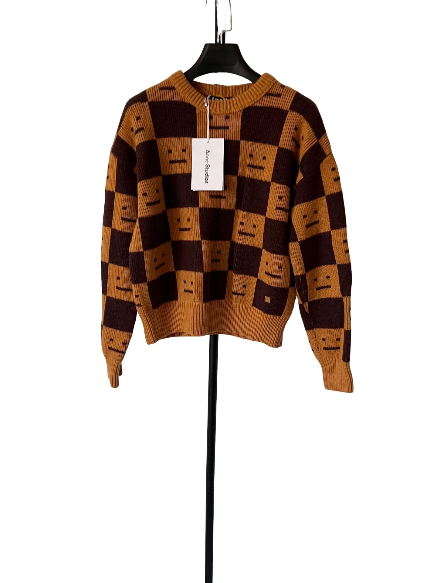 Acne Studios Acne Studios Checkered Face Wool Sweater XXS Size US XXS / EU 40 - 1 Thumbnail