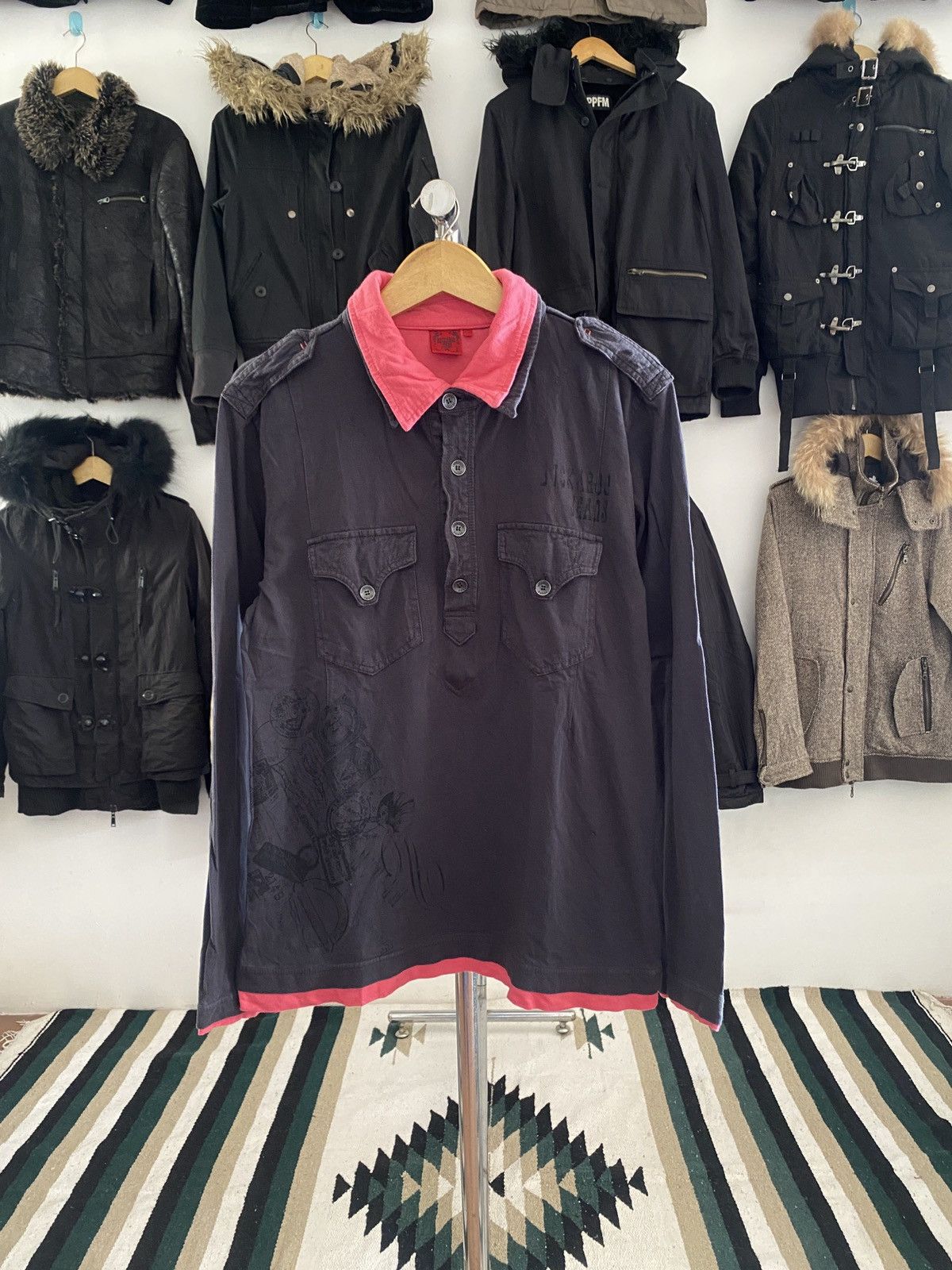 Raf Simons Japanese Buckaroo Poem Gothic Style DoubleLayer Longsleeve Size US L / EU 52-54 / 3 - 1 Thumbnail