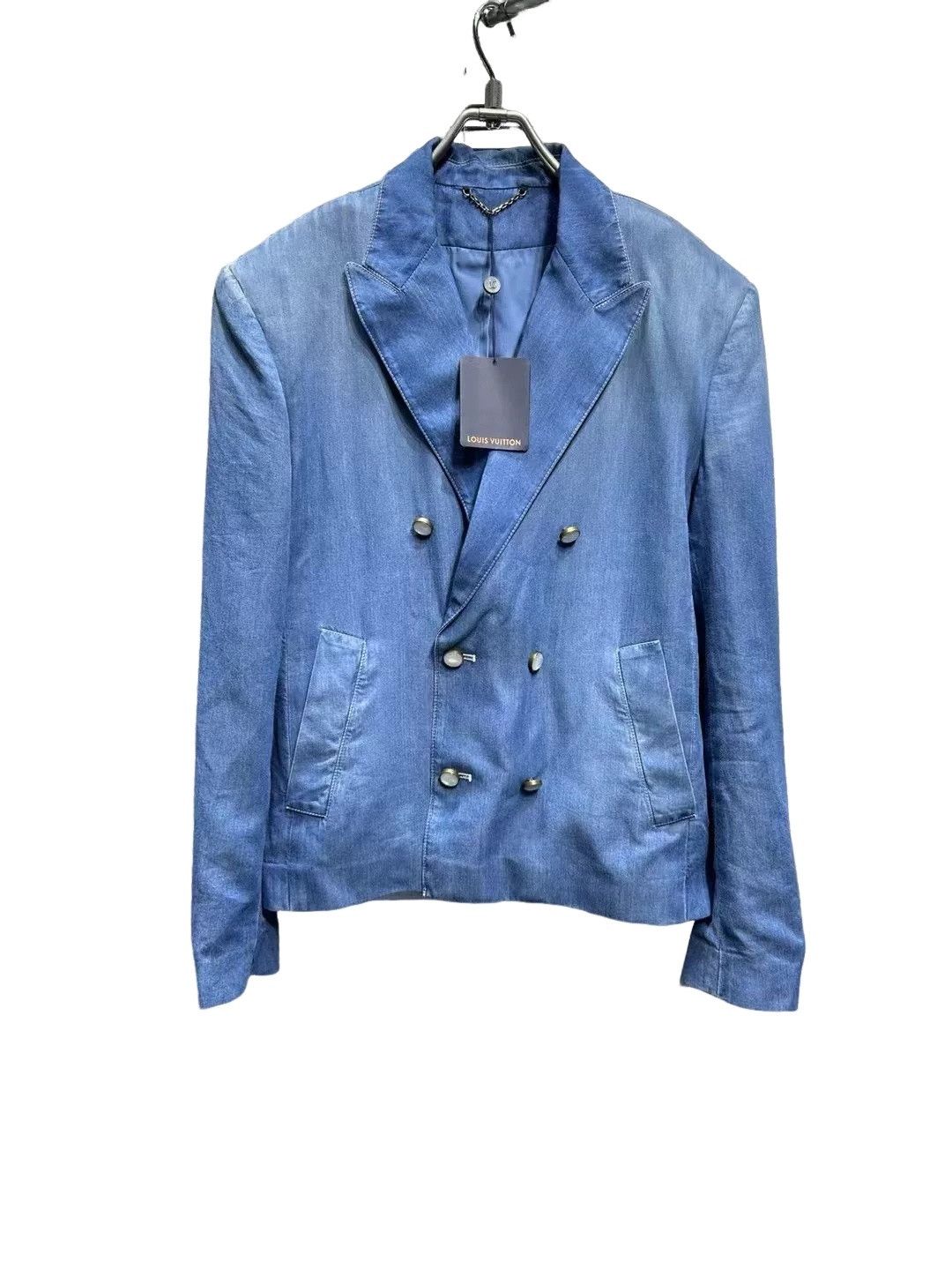 Louis Vuitton Louis Vuitton Faded Blue Double Breasted Blazer 50 Size 40R - 1 Thumbnail