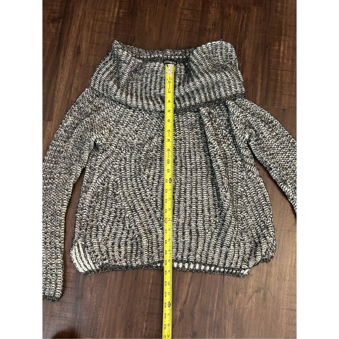Express Express Gray Cotton Blend Knit Turtleneck Pullover Sweater, Size XS / US 0-2 / IT 36-38 - 3 Thumbnail