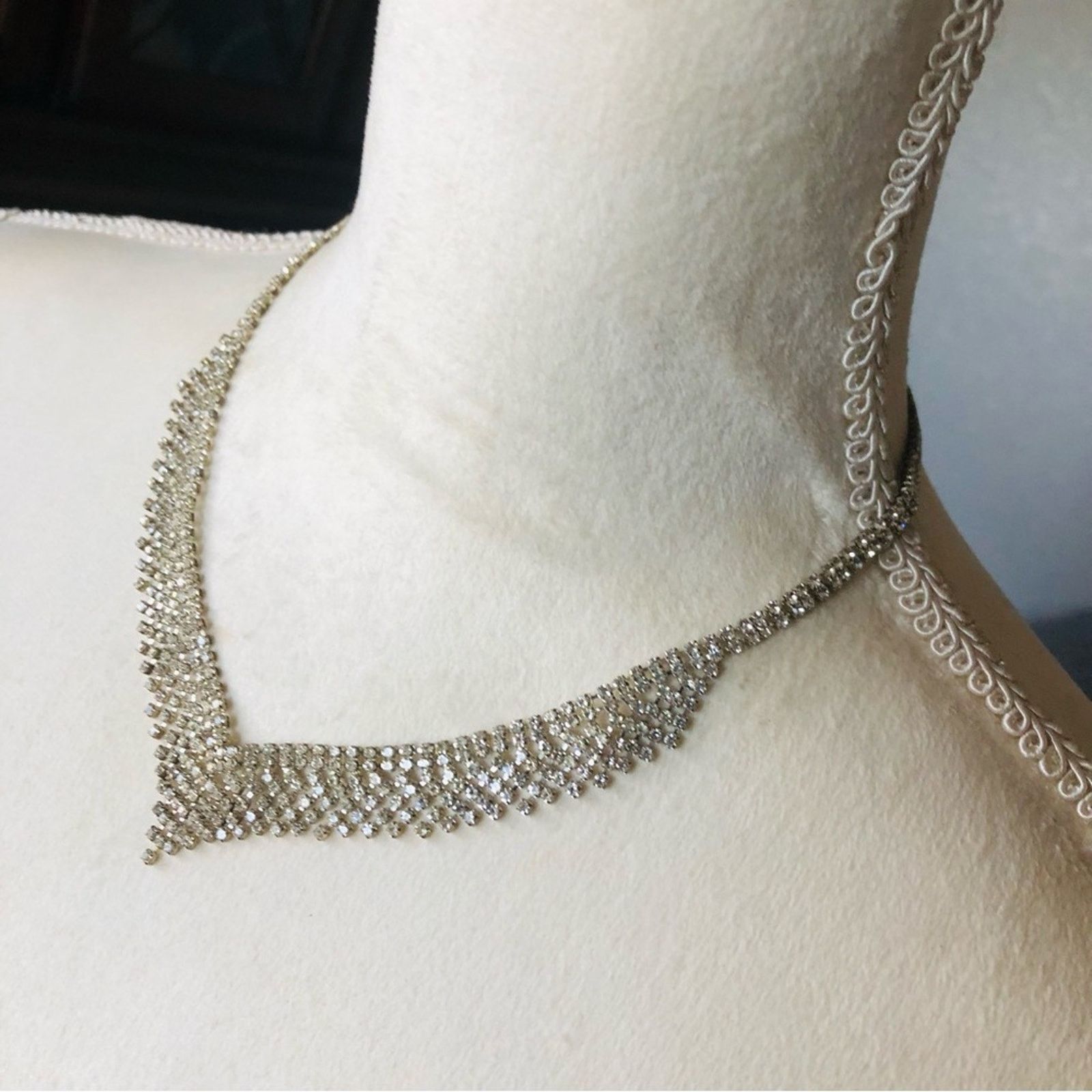 Jewelry Elegant clear rhinestone fringe necklace Size ONE SIZE - 5 Thumbnail