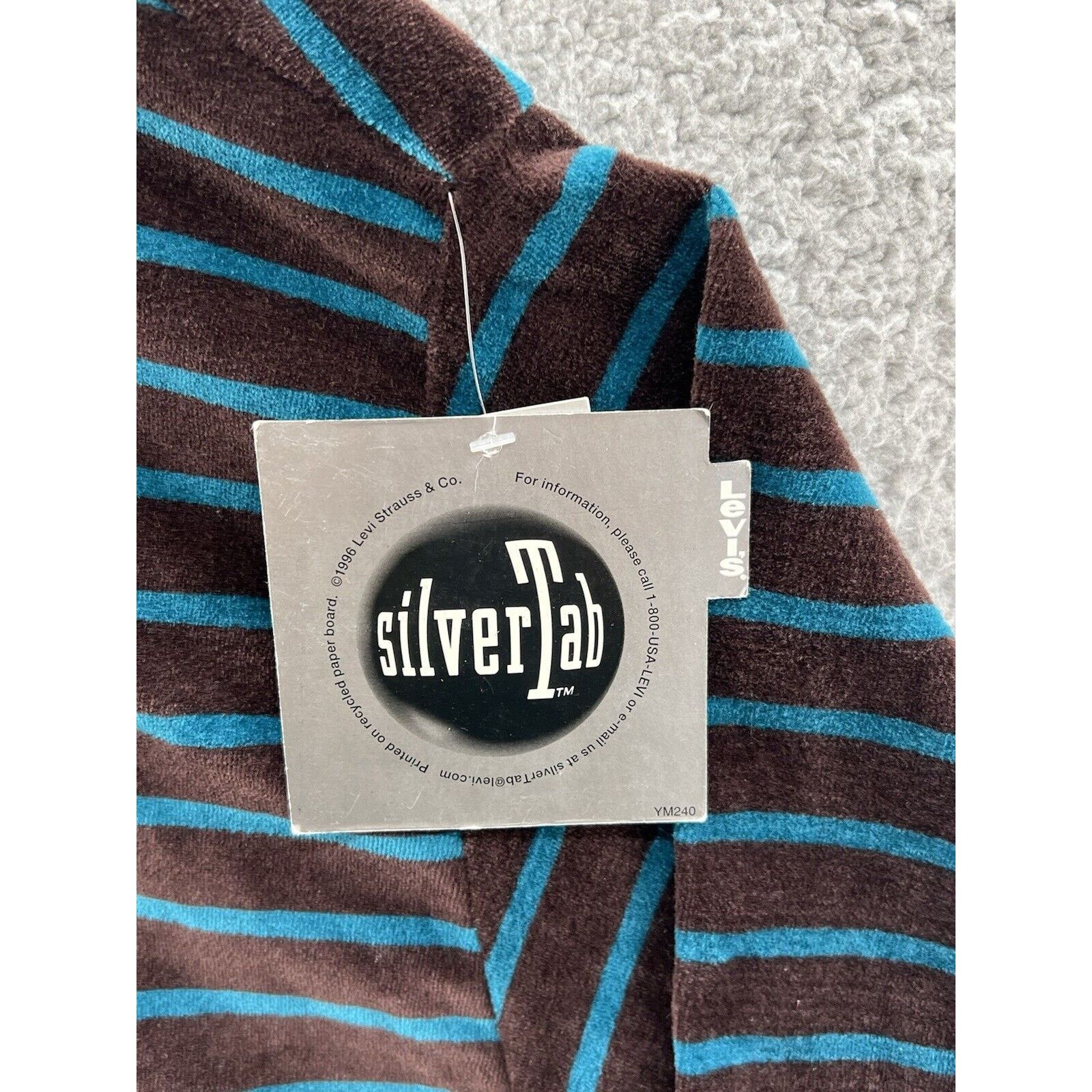 Levi's Levi’s Silver Tab 1996 Velour Brown Blue Striped Sweater Size US L / EU 52-54 / 3 - 4 Thumbnail