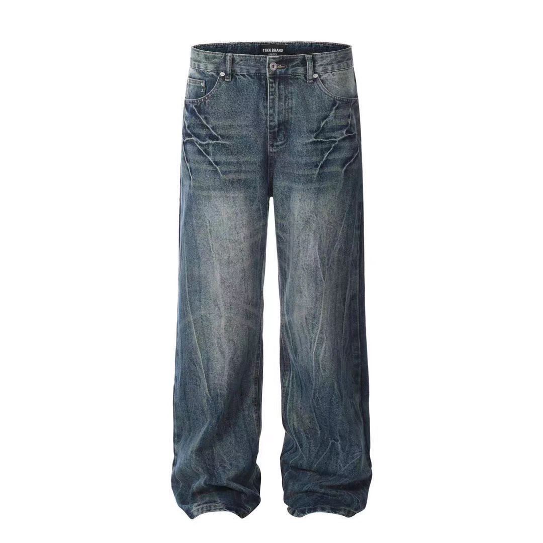 Japanese Brand × Jean Washed street micro flare textured baggy jeans Size US 31 - 5 Thumbnail