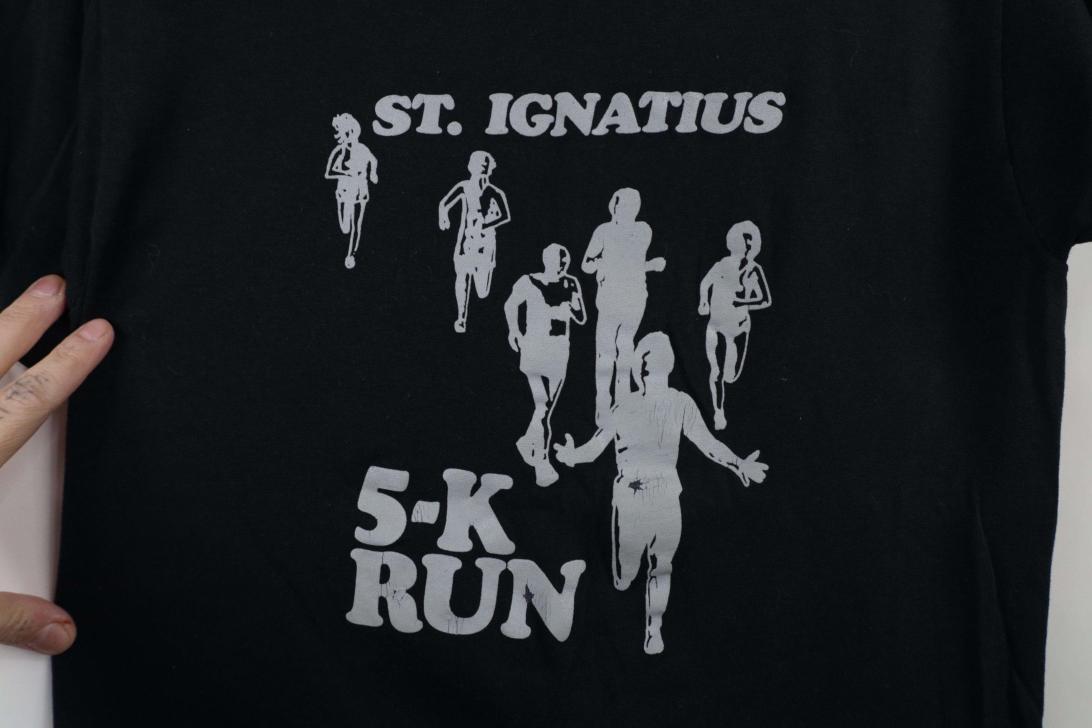 Vintage Vintage 80s 90s Ignatius 5k Run Road Race T-Shirt Black USA Size S / US 4 / IT 40 - 4 Thumbnail