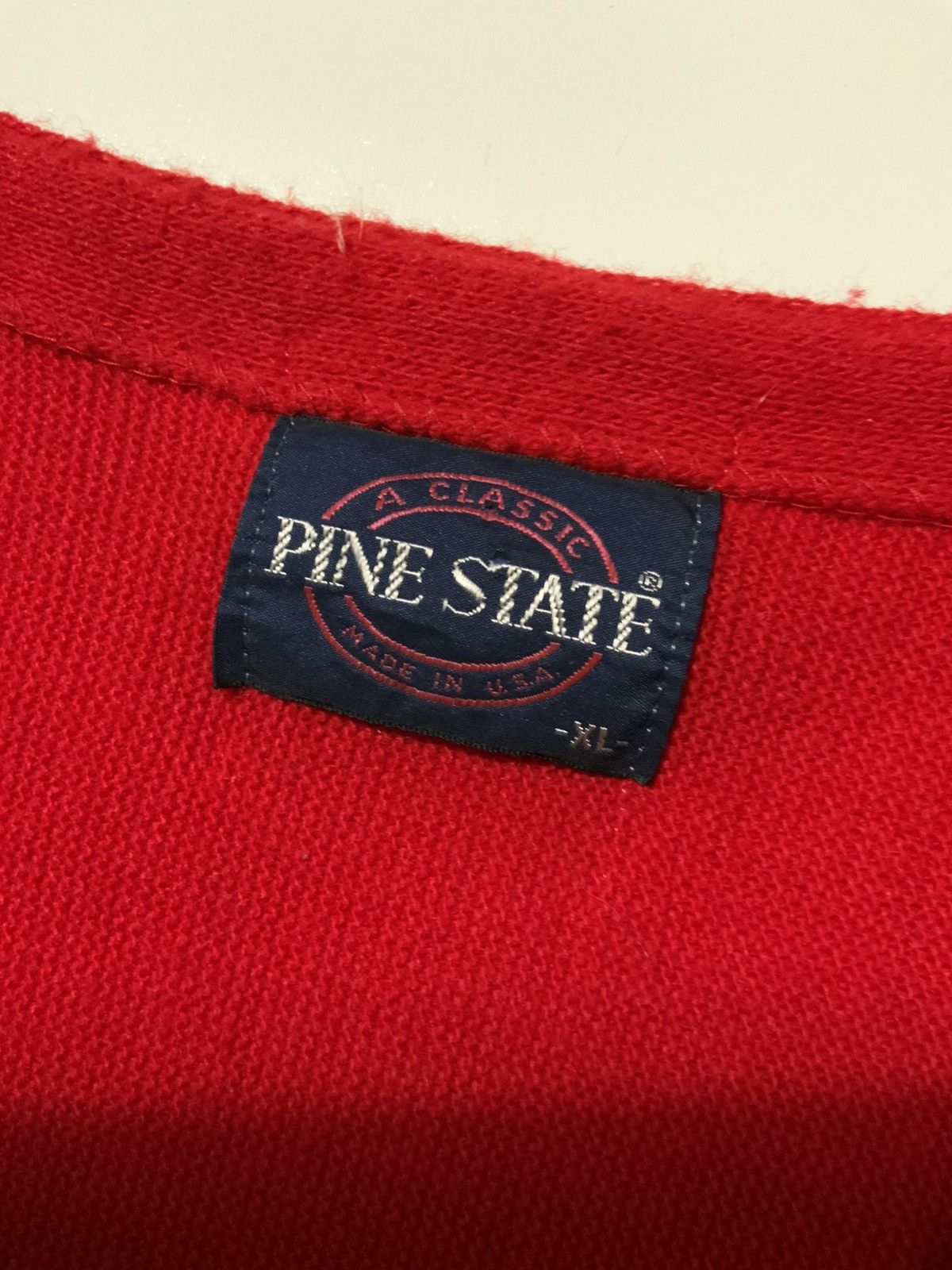 Other Vintage 70s 80s Pine State Red Acrylic Knit Cardigan Sweater Size US XL / EU 56 / 4 - 5 Thumbnail