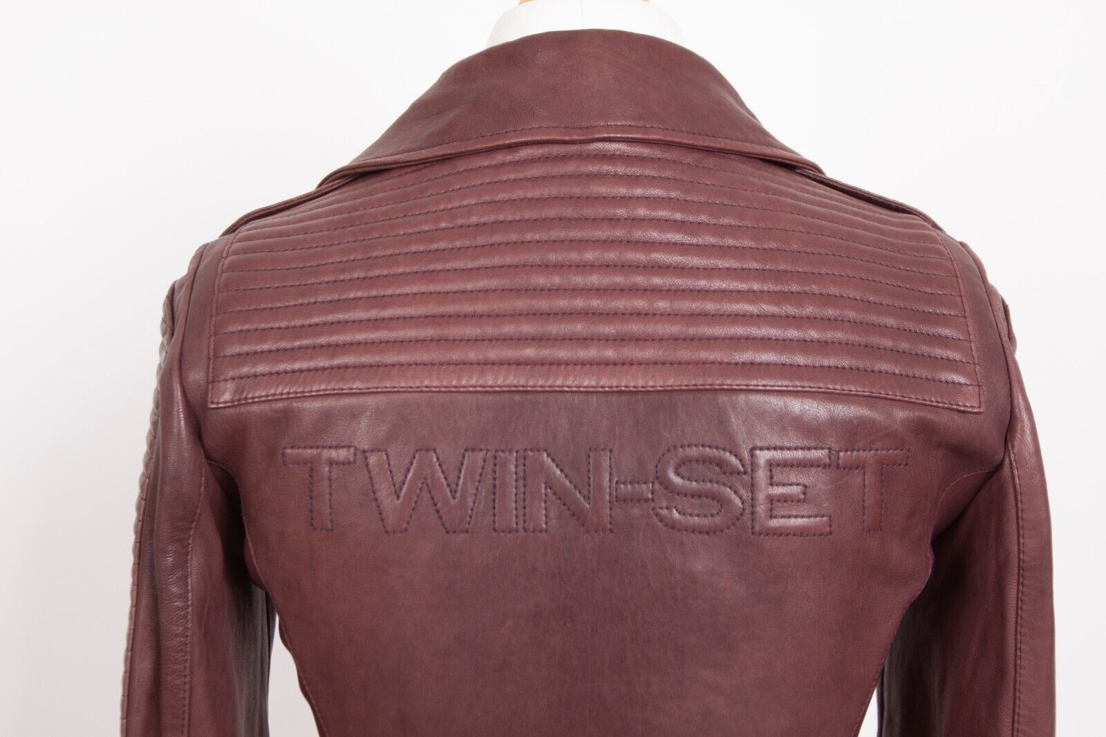 TWINSET Twinset SIMONA BARBIERI Real Leather Biker Jacket Size S / US 4 / IT 40 - 4 Thumbnail