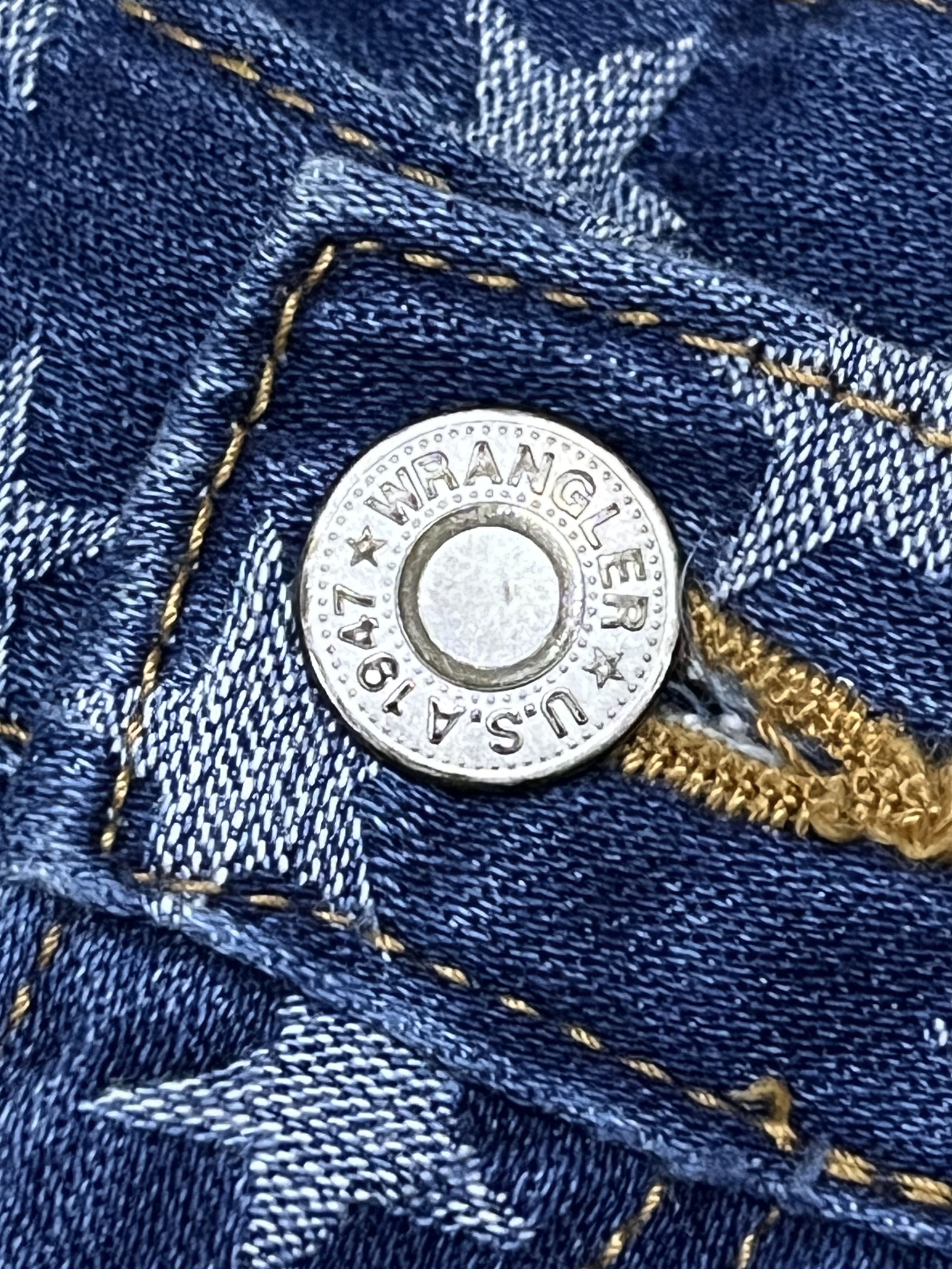 Vintage × Wrangler ✨Vtg WRANGLER All Over Star Mid Rise Flared Pants Size 26" / US 2 / IT 38 - 6 Thumbnail