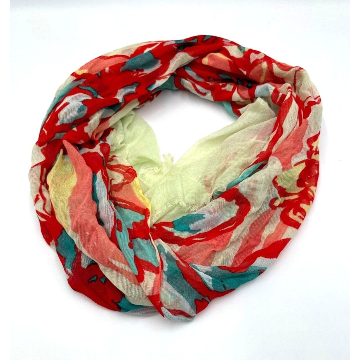 Other Collection eighteen soft fringe Scarf Colorful Floral Size ONE SIZE - 1 Thumbnail