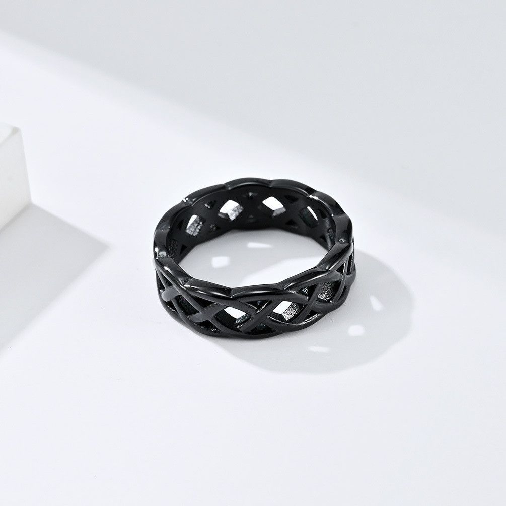 Vintage SIZE 10 Celtic Eternal Weave Steel Twined Hollow Out Ring Size ONE SIZE - 1 Preview