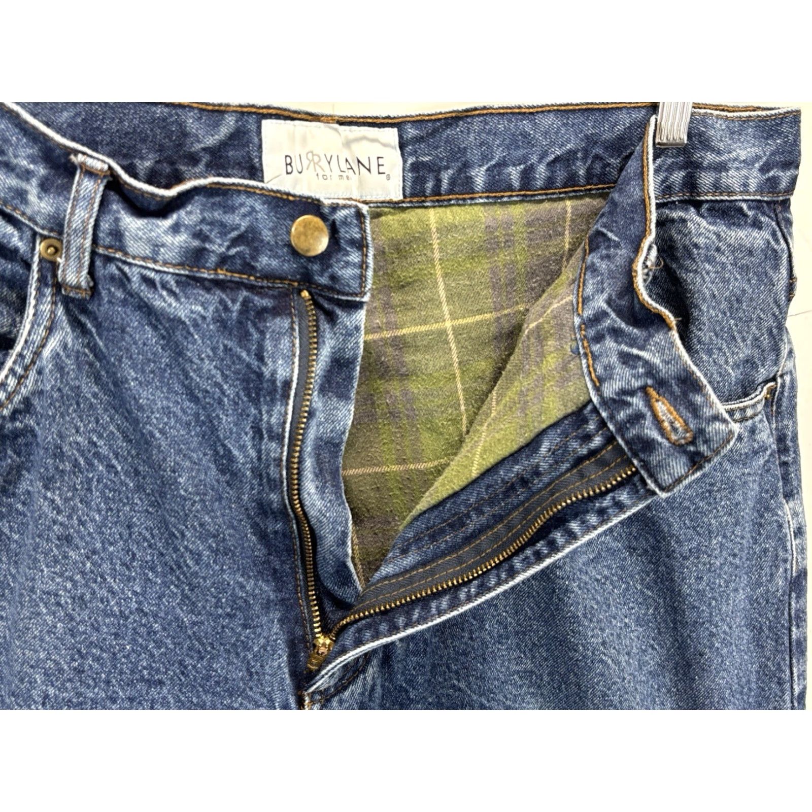Denime Burry Lane Men's 40x32 Blue Denim Jeans Flannel Lined Straight Fit Classic Chore 80s Size US 40 / EU 56 - 5 Thumbnail