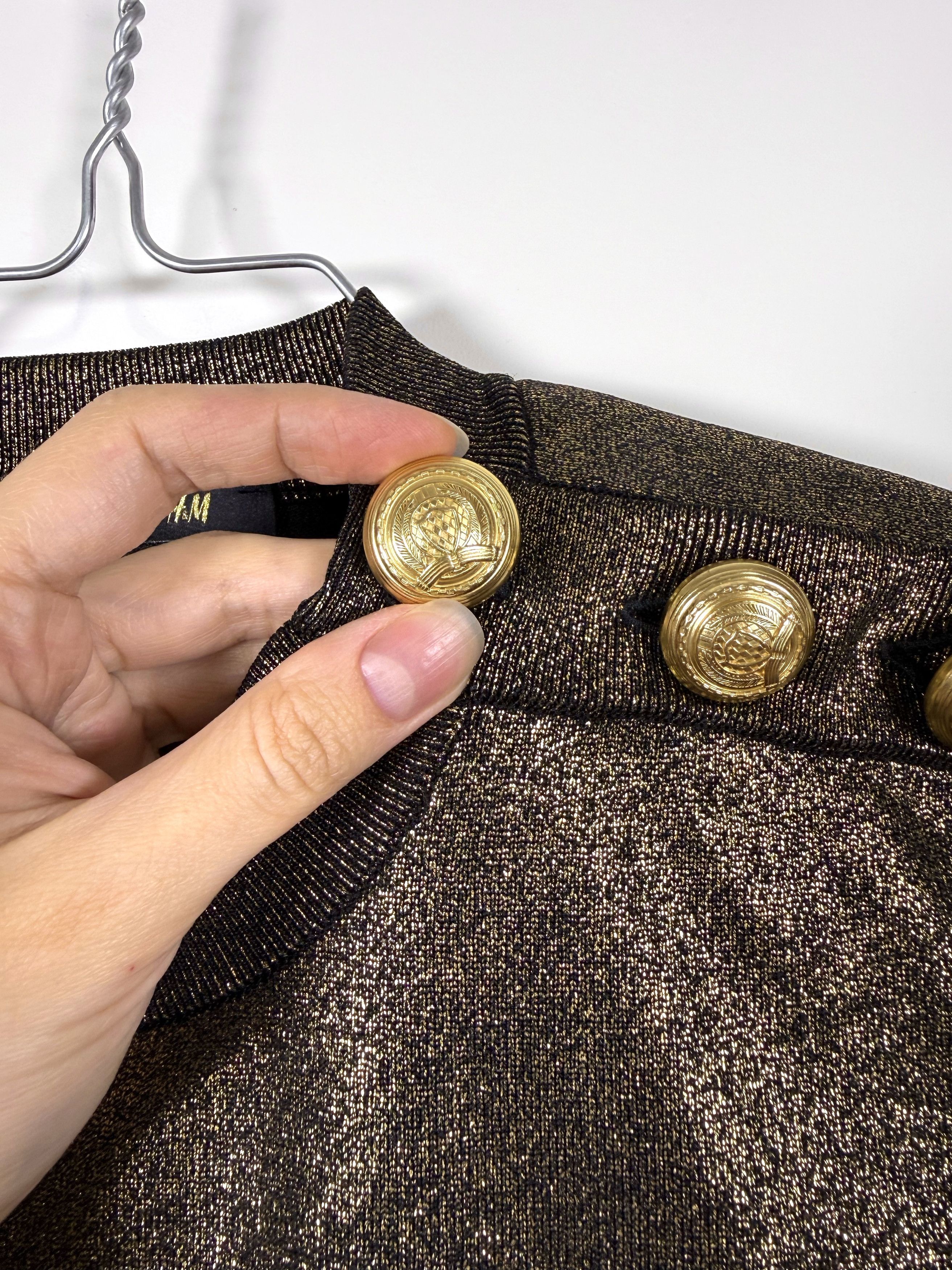 Balmain Archival Balmain x H&M Gold Metallic Shimmer Sweater ( S) Size S / US 4 / IT 40 - 3 Thumbnail