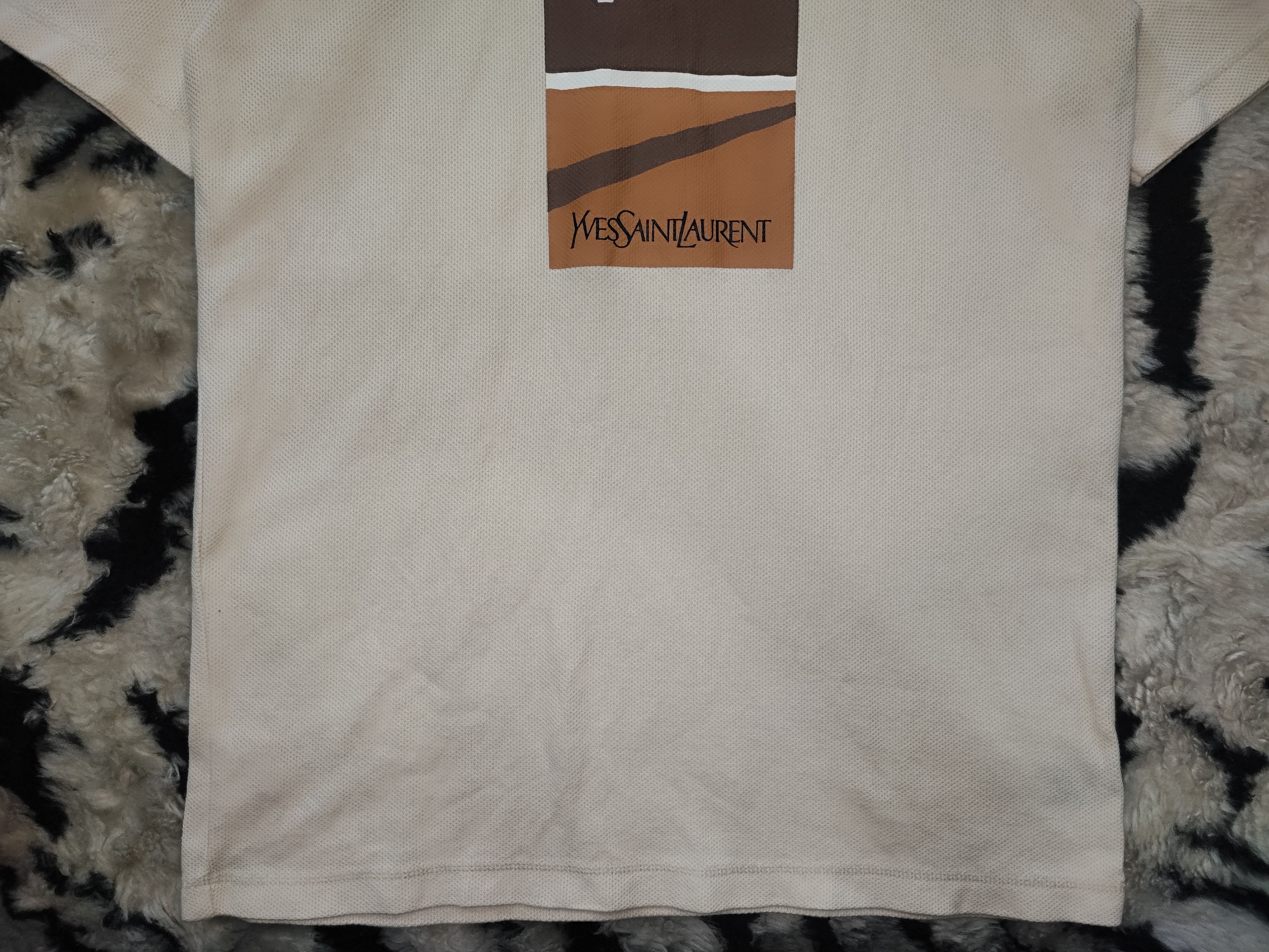 Yves Saint Laurent VINTAGE Yves Saint Laurent Big Logo T-Shirt Cream Archive Size US M / EU 48-50 / 2 - 4 Thumbnail