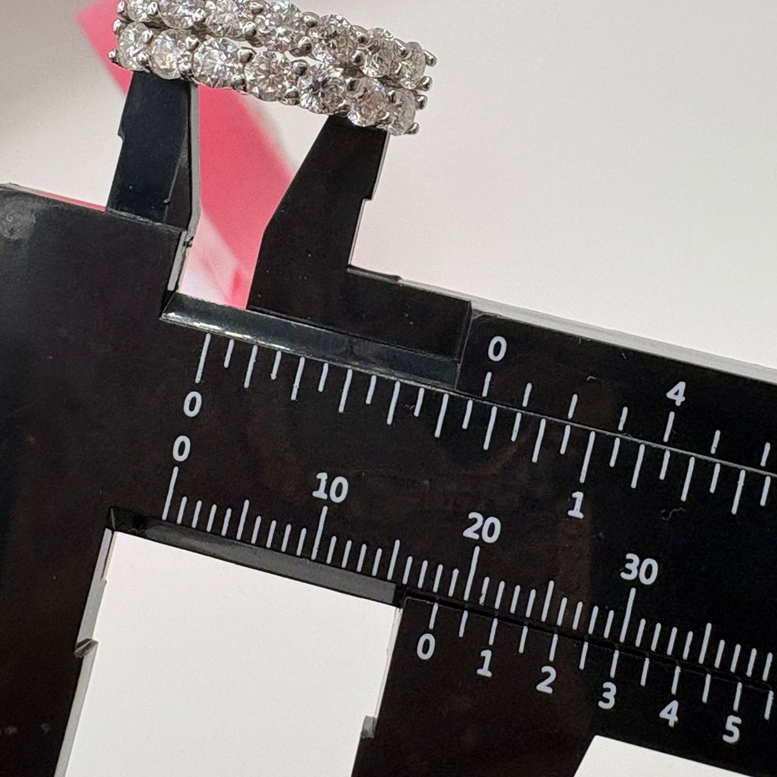 Handmade 1.2ct Moissanite Double Row Band - S925 WG Plated size 7.5 Size ONE SIZE - 7 Thumbnail