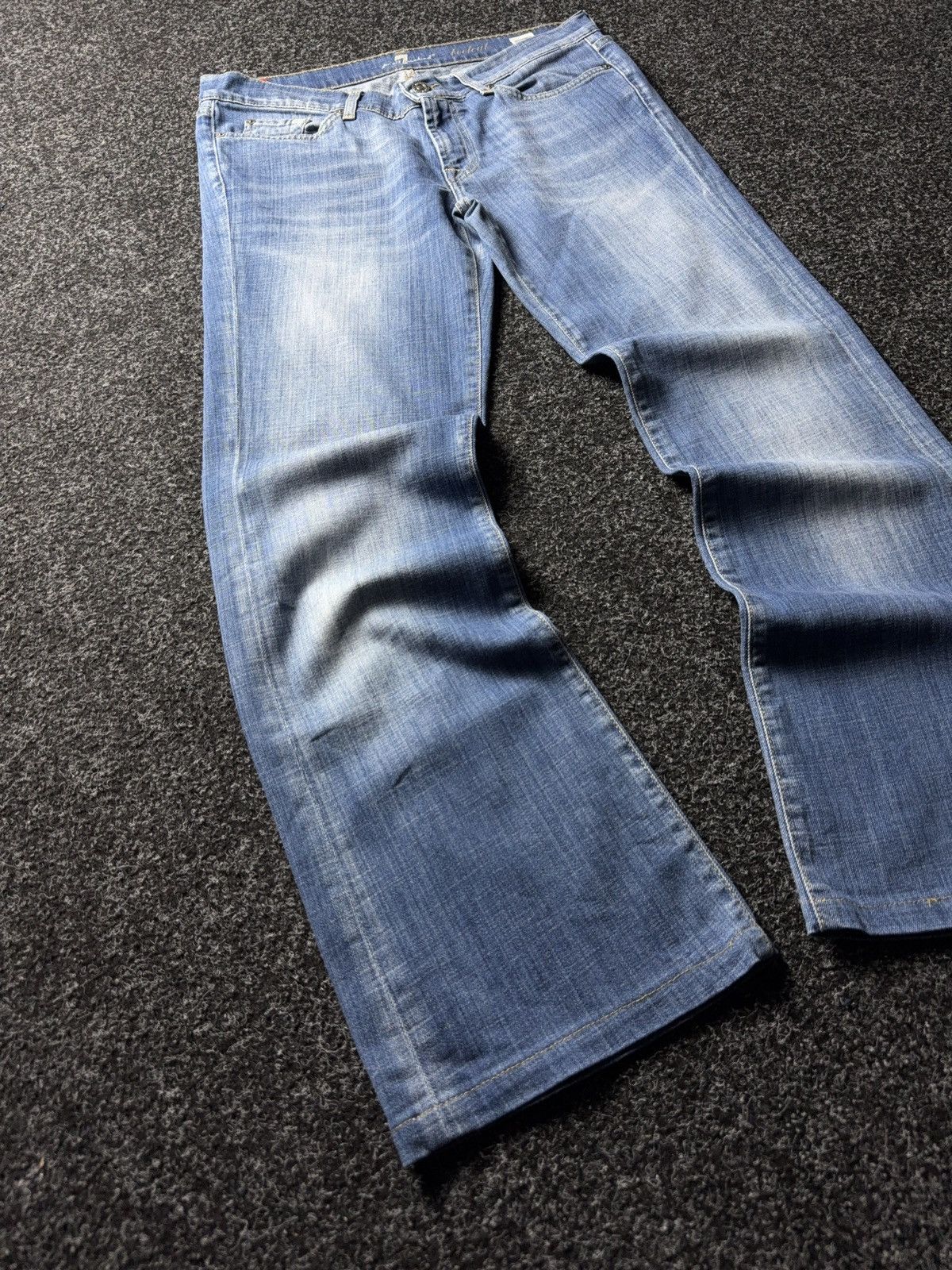 7 For All Mankind 7 For All Mankind Bootcut Wide Leg Vintage Blue Denim Jeans Size 30" / US 8 / IT 44 - 2 Thumbnail