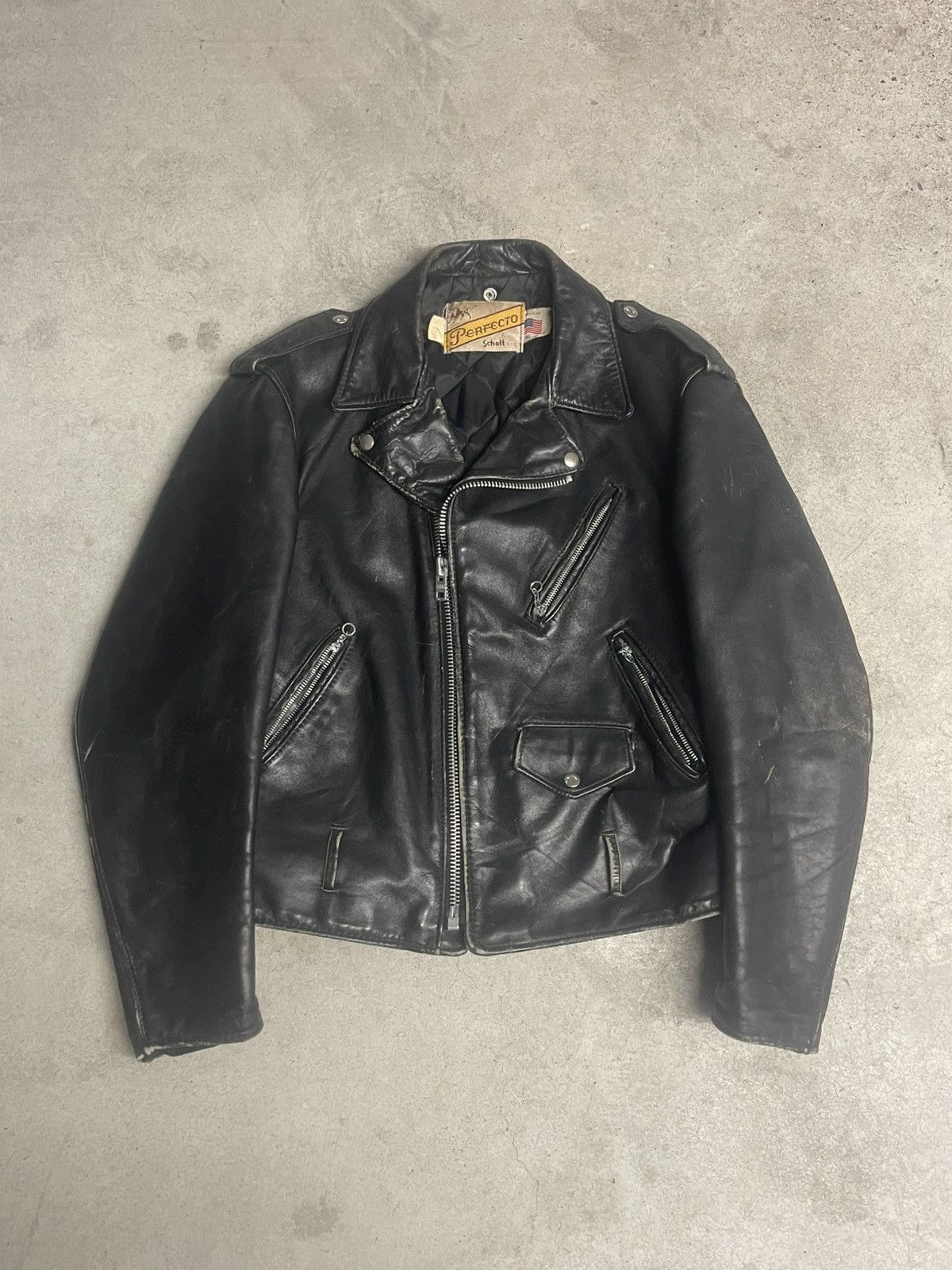 Schott 70s Schott Perfecto Leather Biker Jacket Size US L / EU 52-54 / 3 - 1 Thumbnail