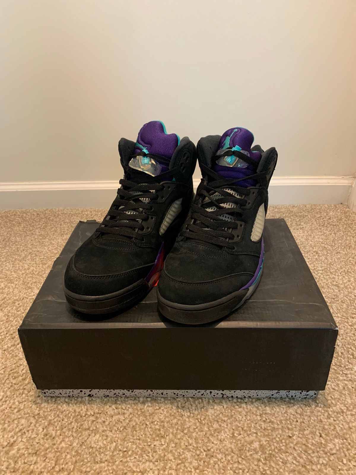 Pre-owned Jordan Nike Jordan 5 Retro Black Grape Shoes In Purple