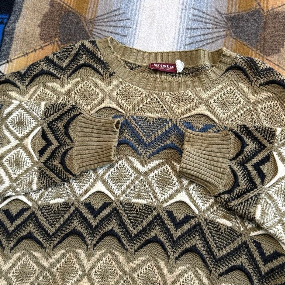 Vintage VINTAGE Bristol House 90s Pullover Knit Sweater Mens Large Brown Long Sleeve Casual Workwear Fall Winter Spring USA Size US L / EU 52-54 / 3 - 2 Thumbnail