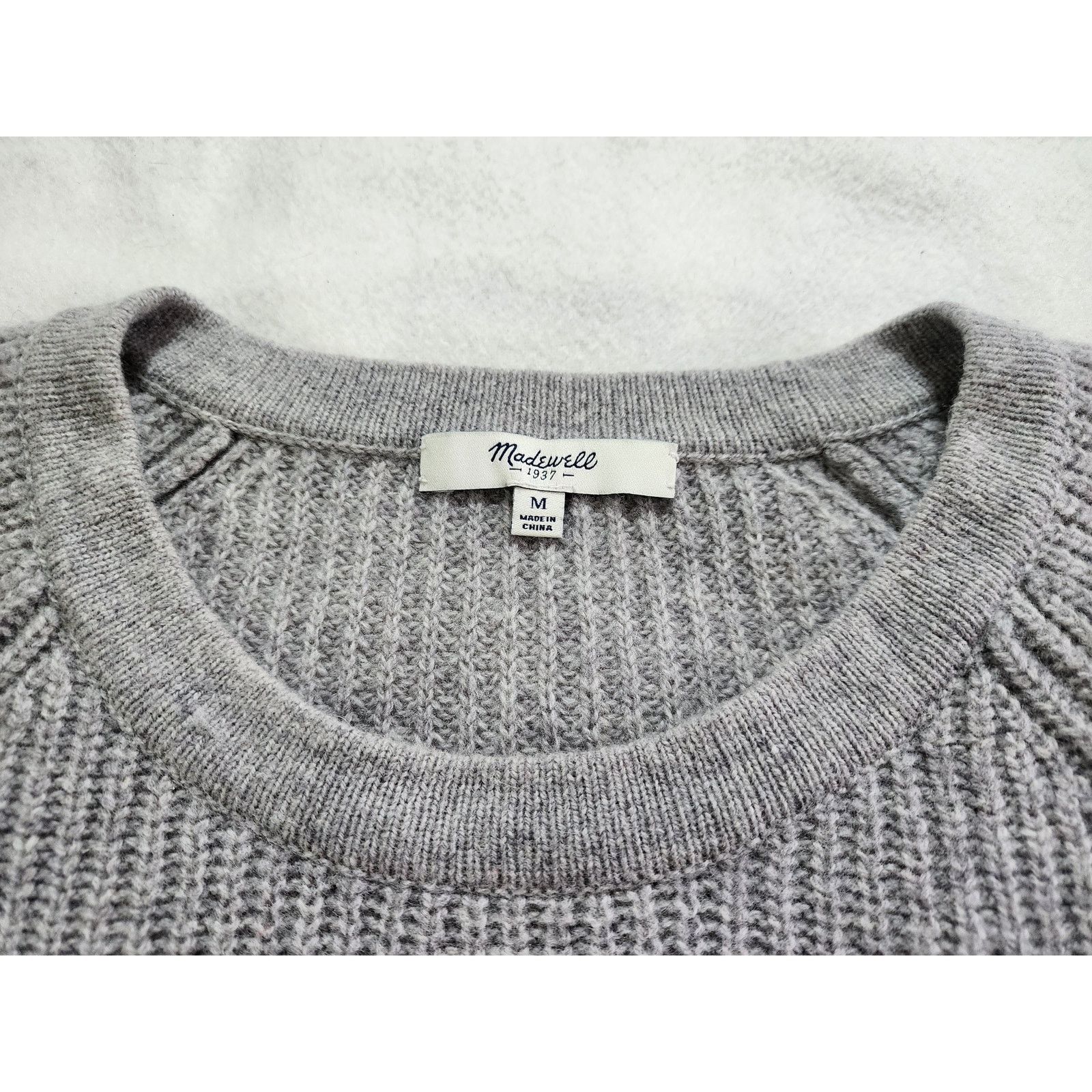 Madewell Madewell Stadium Sweater 100% Merino Wool Leather Size M Size M / US 6-8 / IT 42-44 - 6 Thumbnail