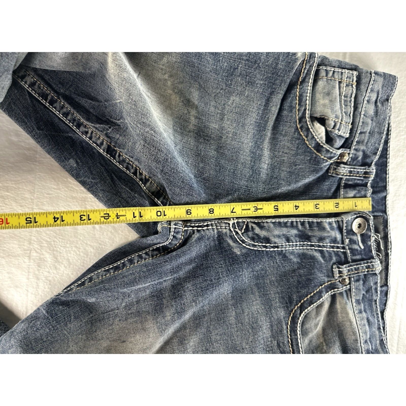 Denime True Luck Jeans Mens 32x28 Stretch Denim Straight Fit Size Thick Stitch Size US 32 / EU 48 - 7 Thumbnail
