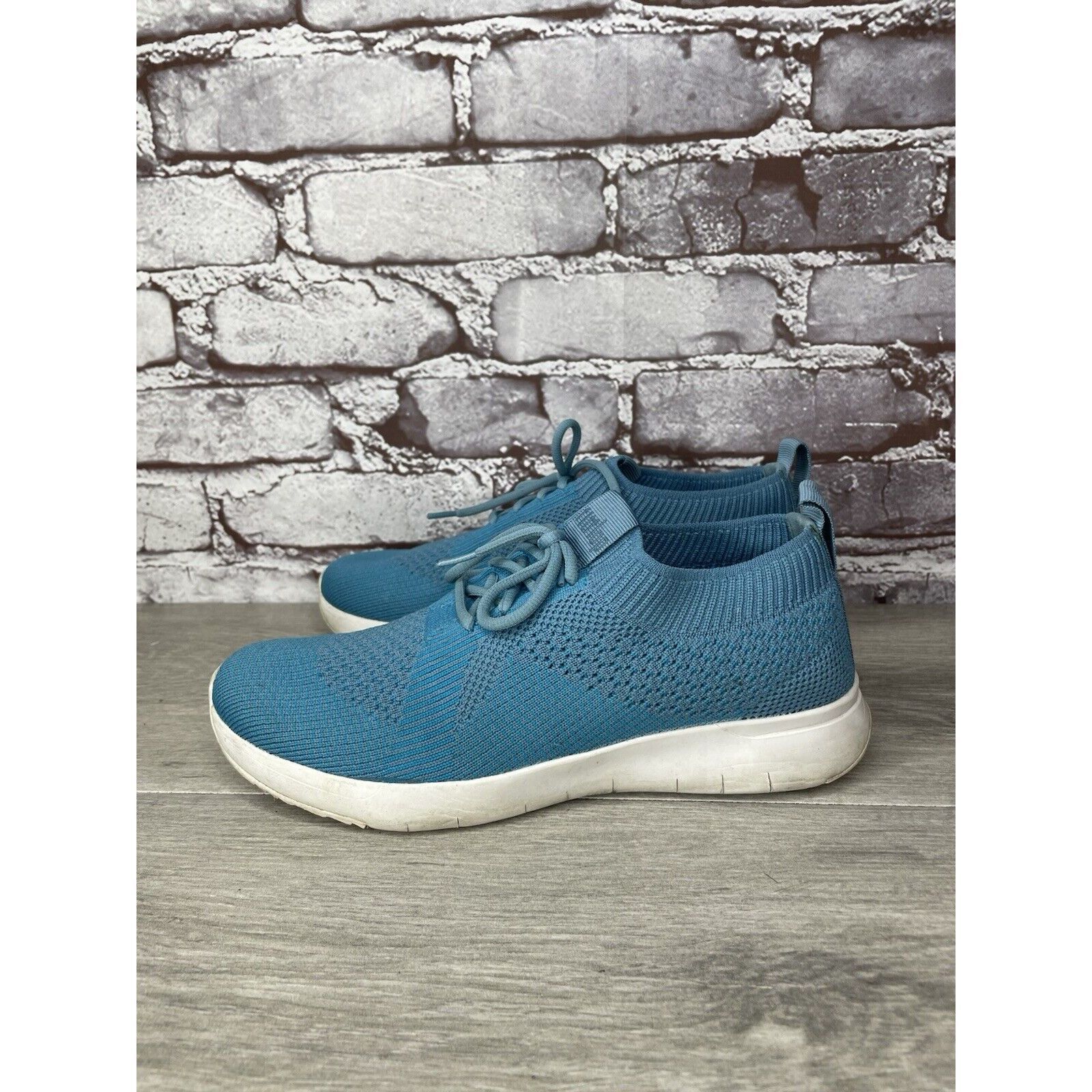 Other FITFLOP UBERKNIT Teal Blue Stretch Knit Mesh Wedge Sneakers Size US 6 / IT 36 - 6 Thumbnail