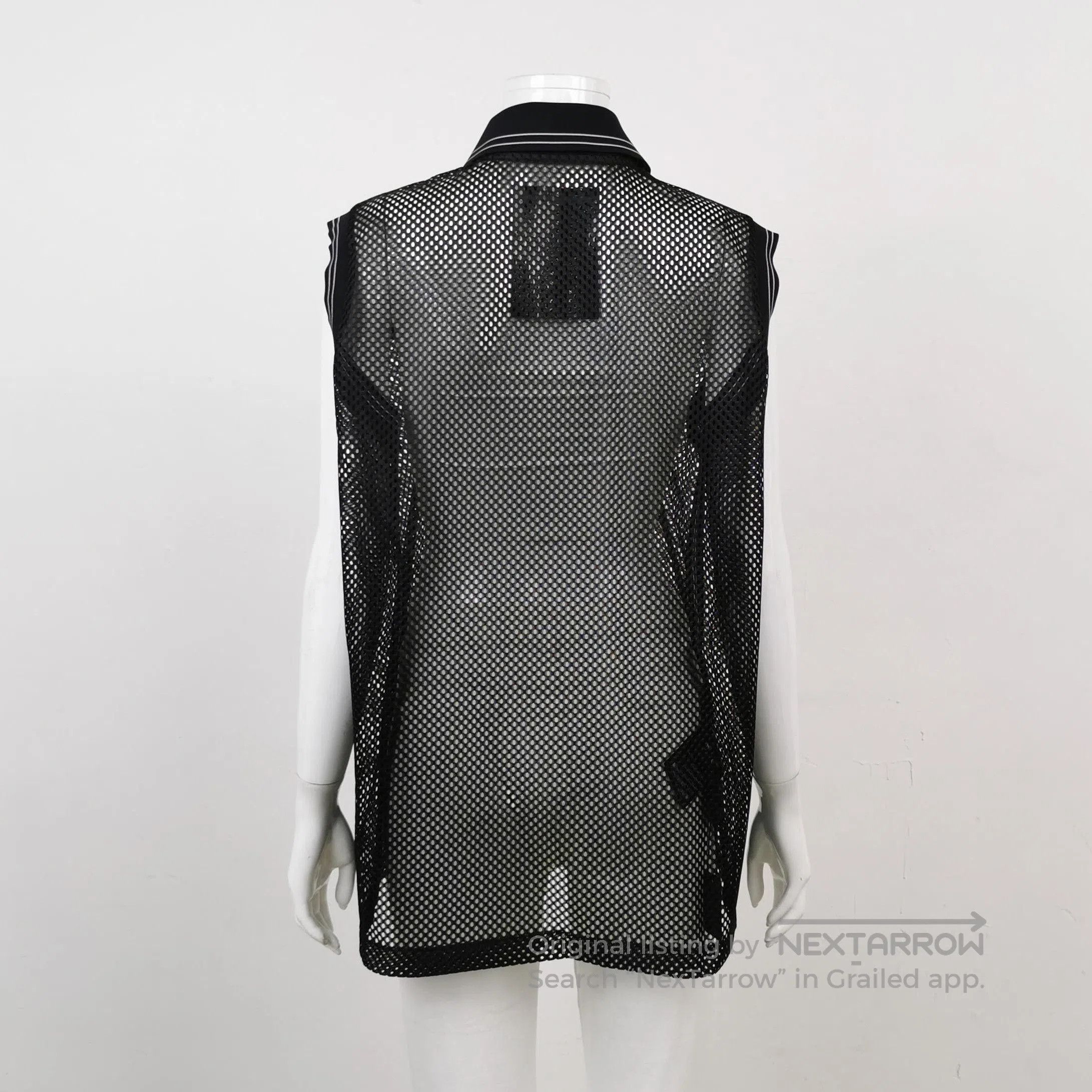 Prada Prada Sleeveless Mesh Polo Shirt with Logo . Size L / US 10 / IT 46 - 1 Thumbnail