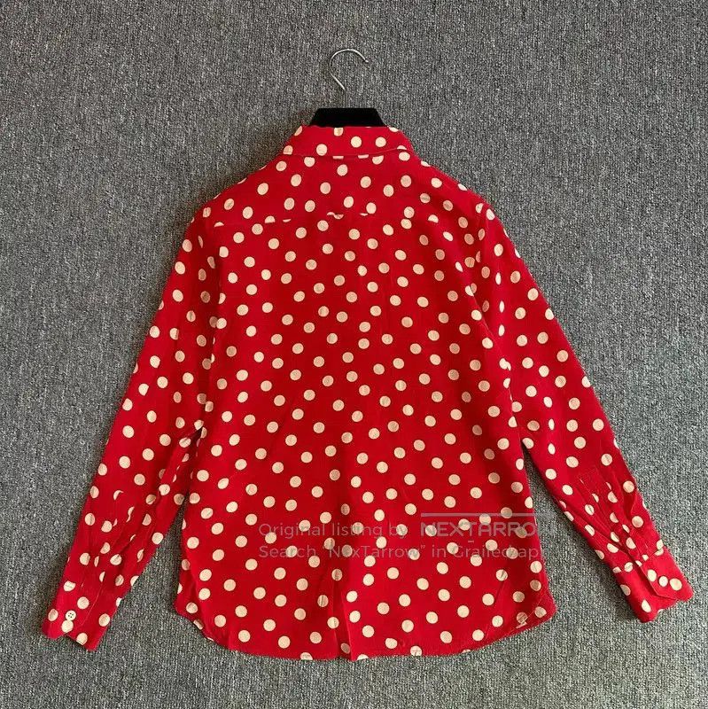 Yves Saint Laurent YSL Red Polka Dot Long Sleeve Shirt . Size S / US 4 / IT 40 - 3 Thumbnail