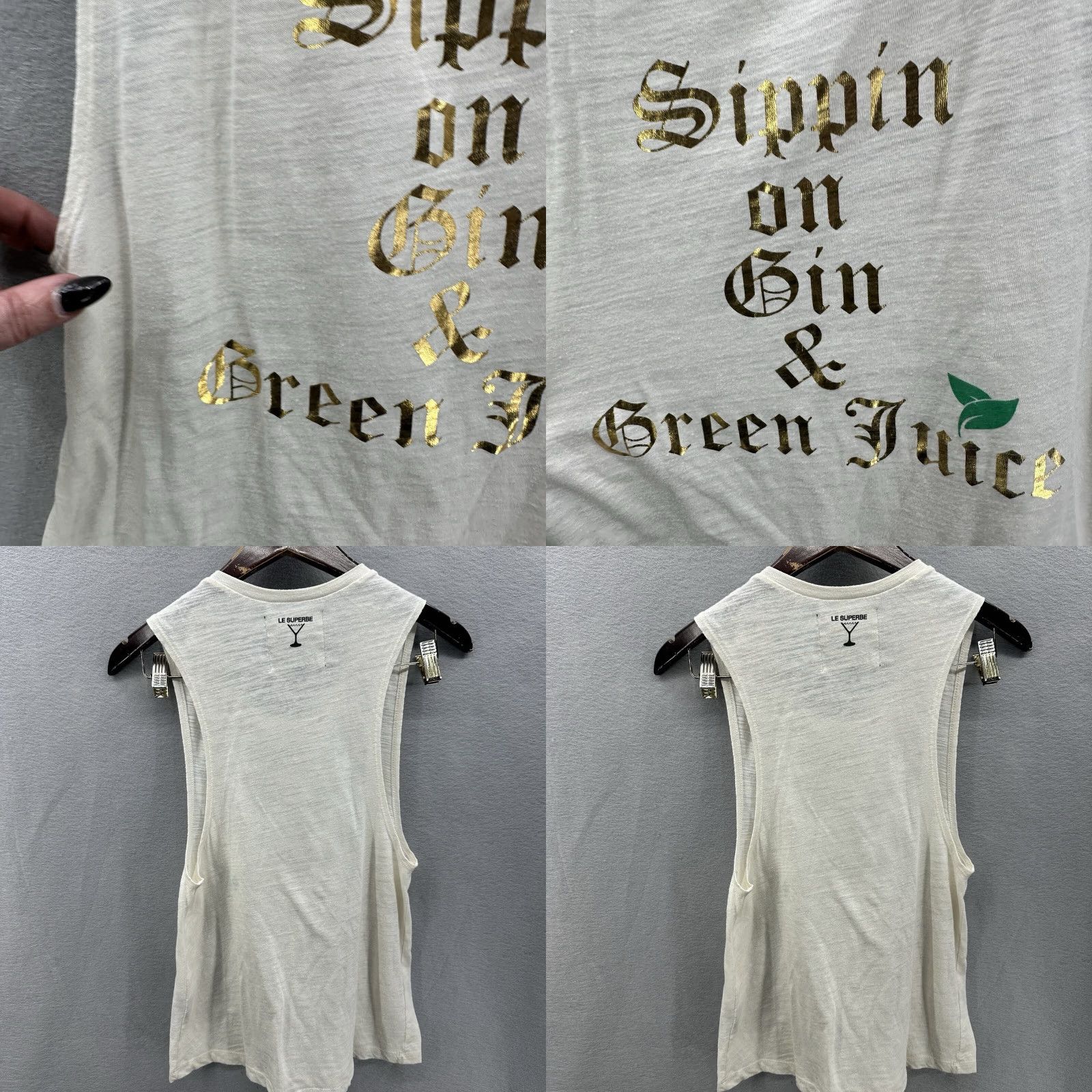 Le Superbe Le Superbe Tank Top Womens M Ivory Snoop Hip Hop Classic Tank Top for Women XS- XL Size M / US 6-8 / IT 42-44 - 8 Thumbnail