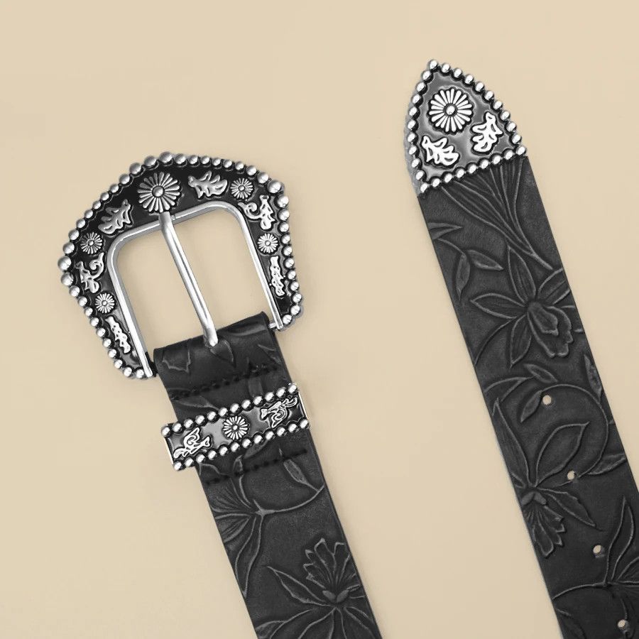 Jewelry Elegant Vintage Carved Buckle Leaf Belt Size ONE SIZE - 6 Thumbnail