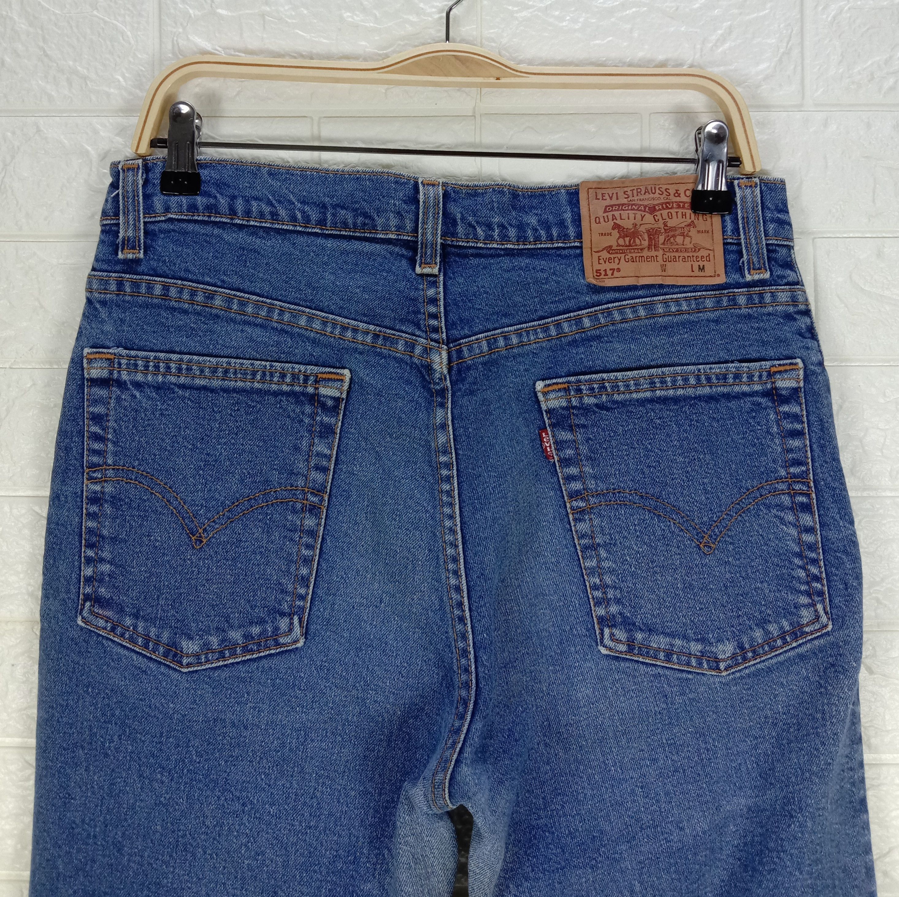Levi's Vintage 90s Levi's 517 Flare Jeans Blue Wash Denim Size 32" / US 10 / IT 46 - 6 Thumbnail