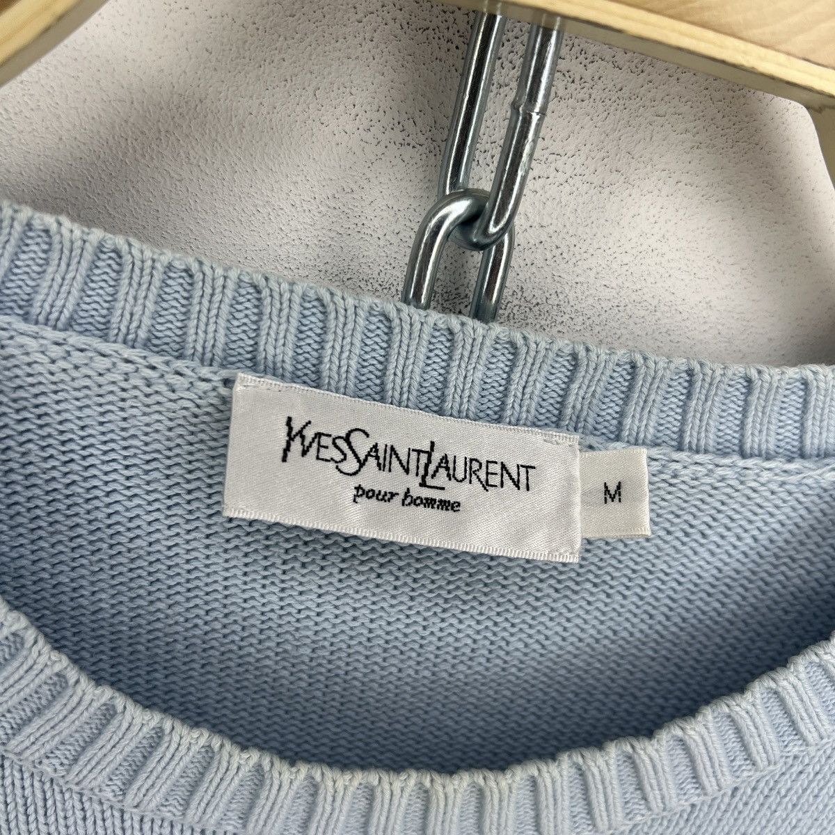 Yves Saint Laurent Vintage Yves Saint Laurent baby blue basic sweater YSL Size US M / EU 48-50 / 2 - 5 Thumbnail